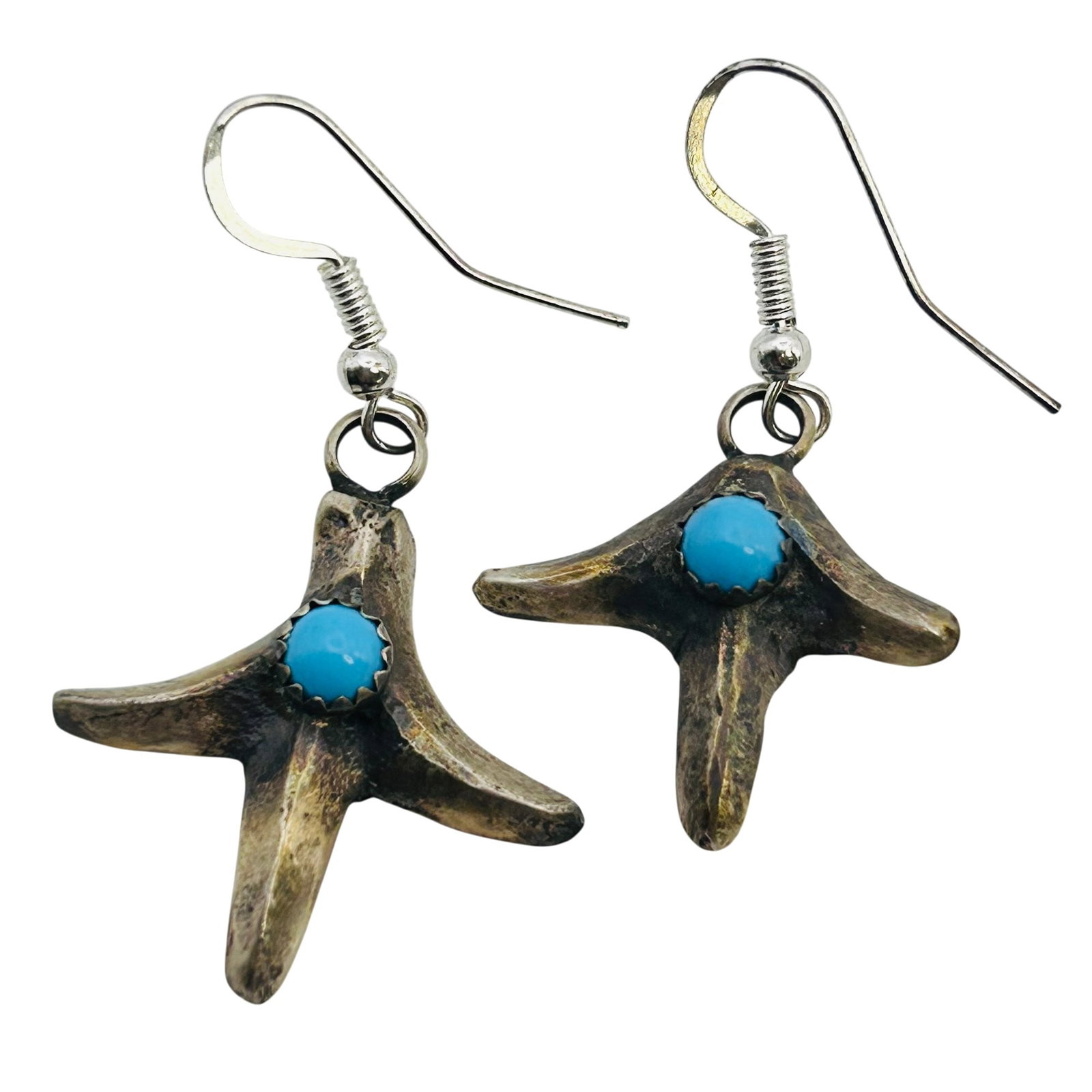 Tony Yazzie Navajo Sterling Kingman Turquoise Earrings (1 of 7)