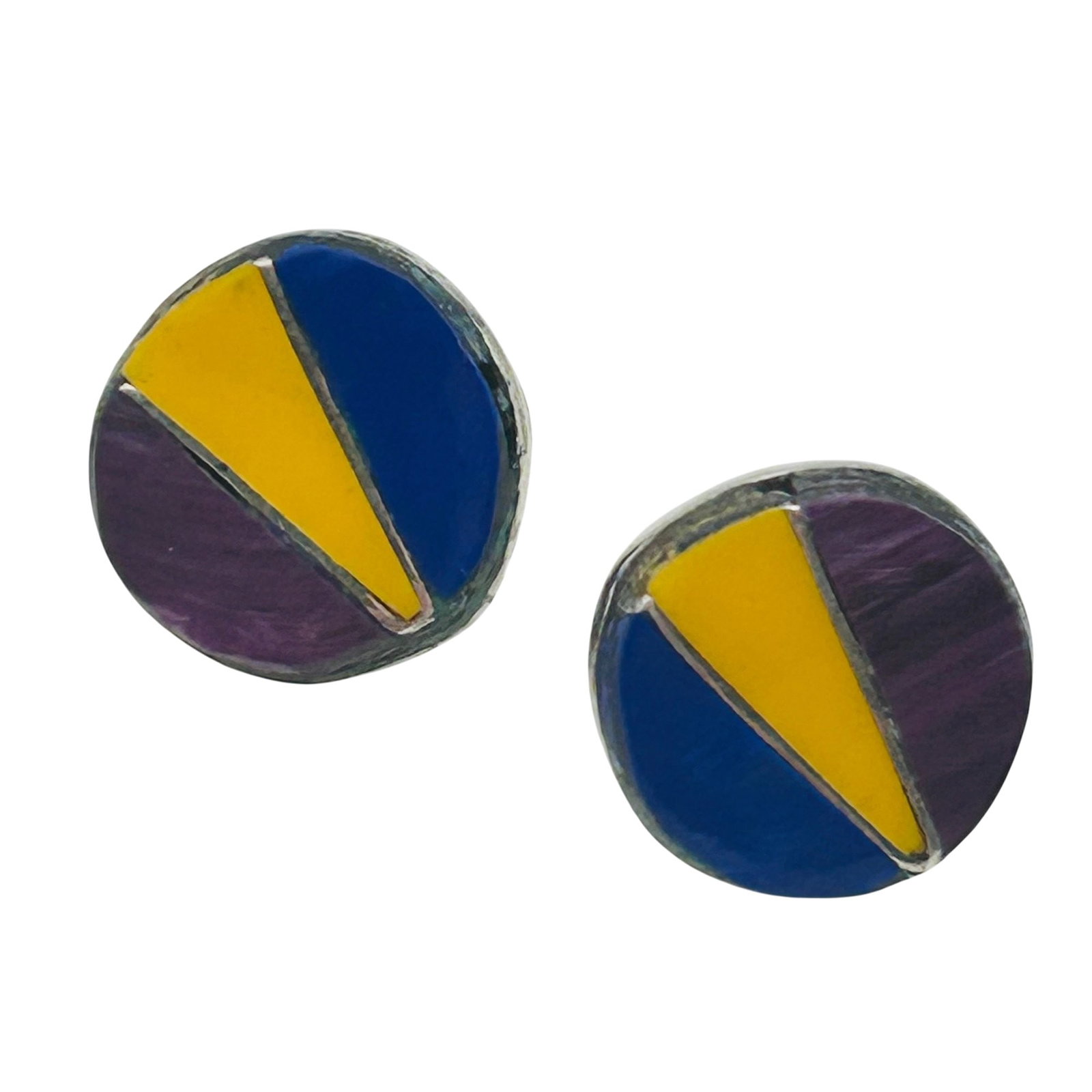 Karen Lalio Zuni Sterling Multi-Stone Earrings (1 of 5)