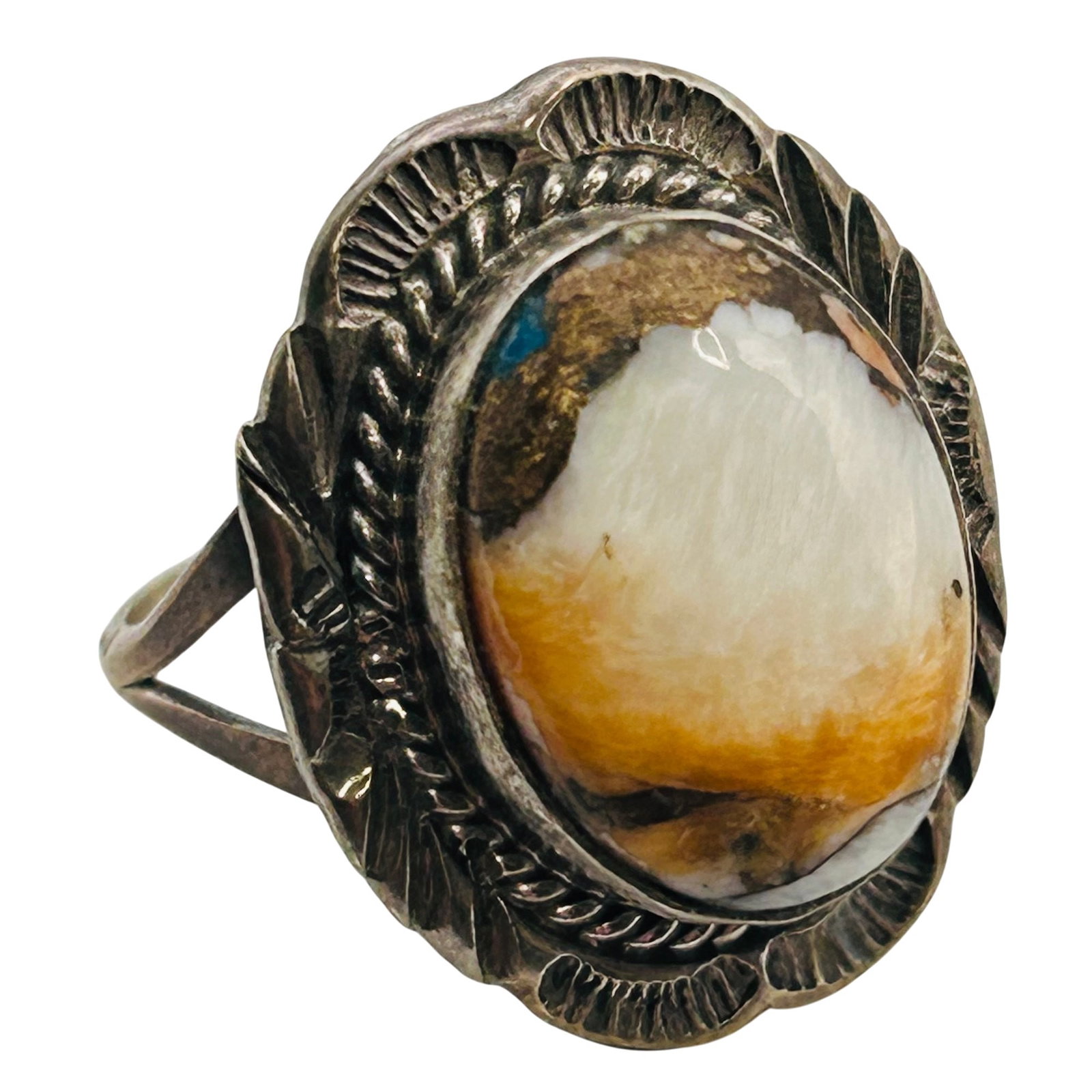 Frank Yazzie Navajo Sterling Compressed Stone Ring Sz 9 (1 of 7)