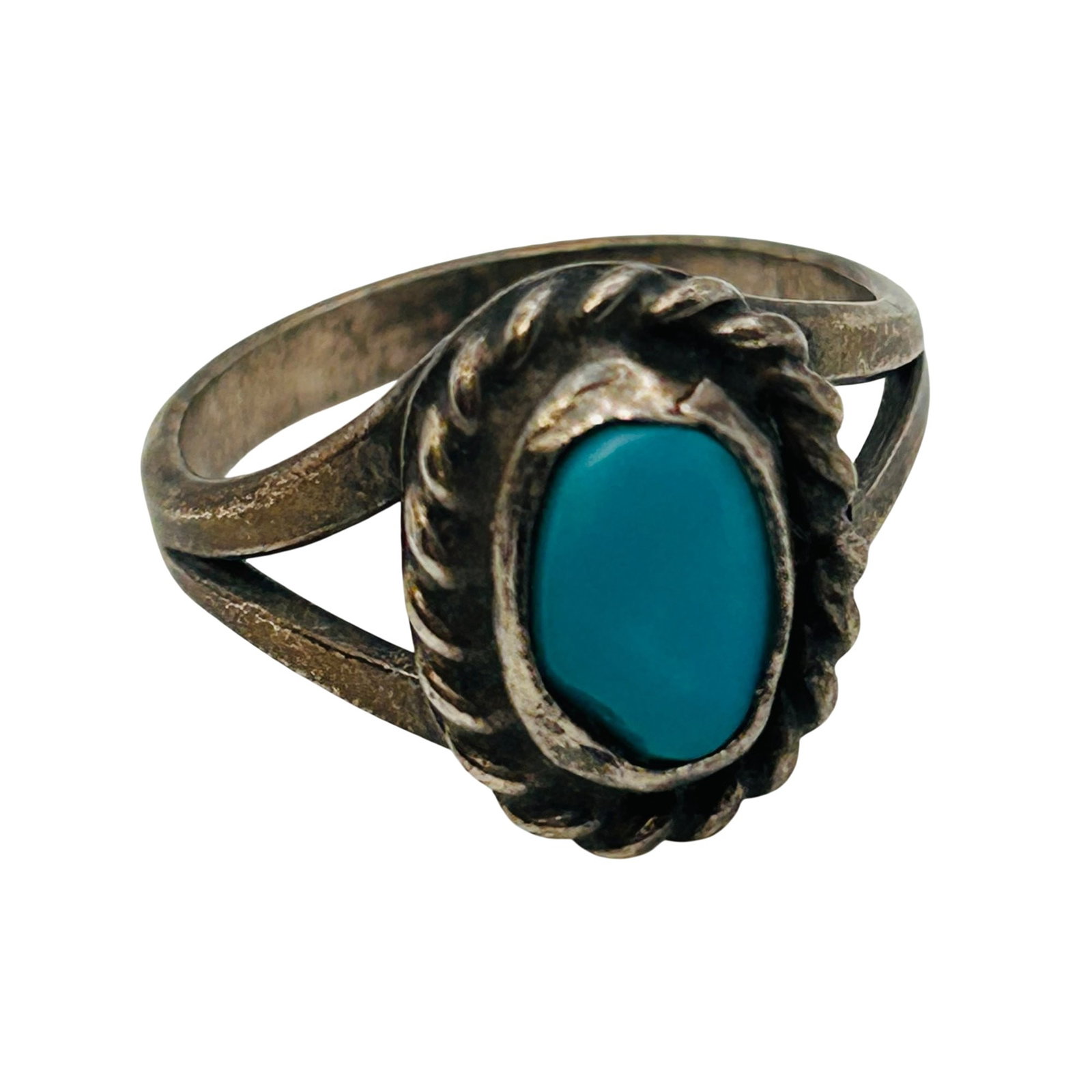 Navajo Sterling Turquoise Ring Sz 5 (1 of 5)