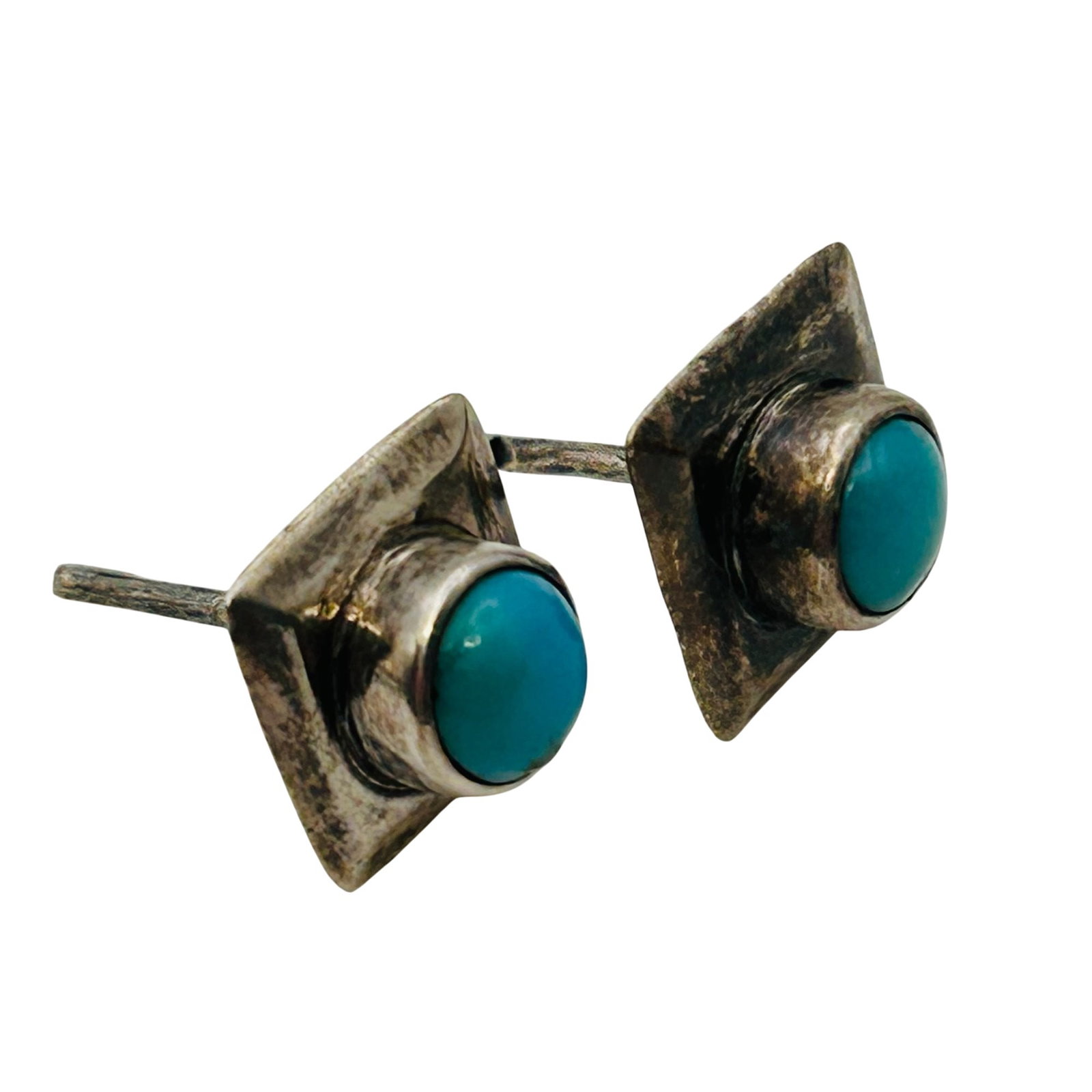 Southwest Sterling Turquoise Earrings (1 of 5)