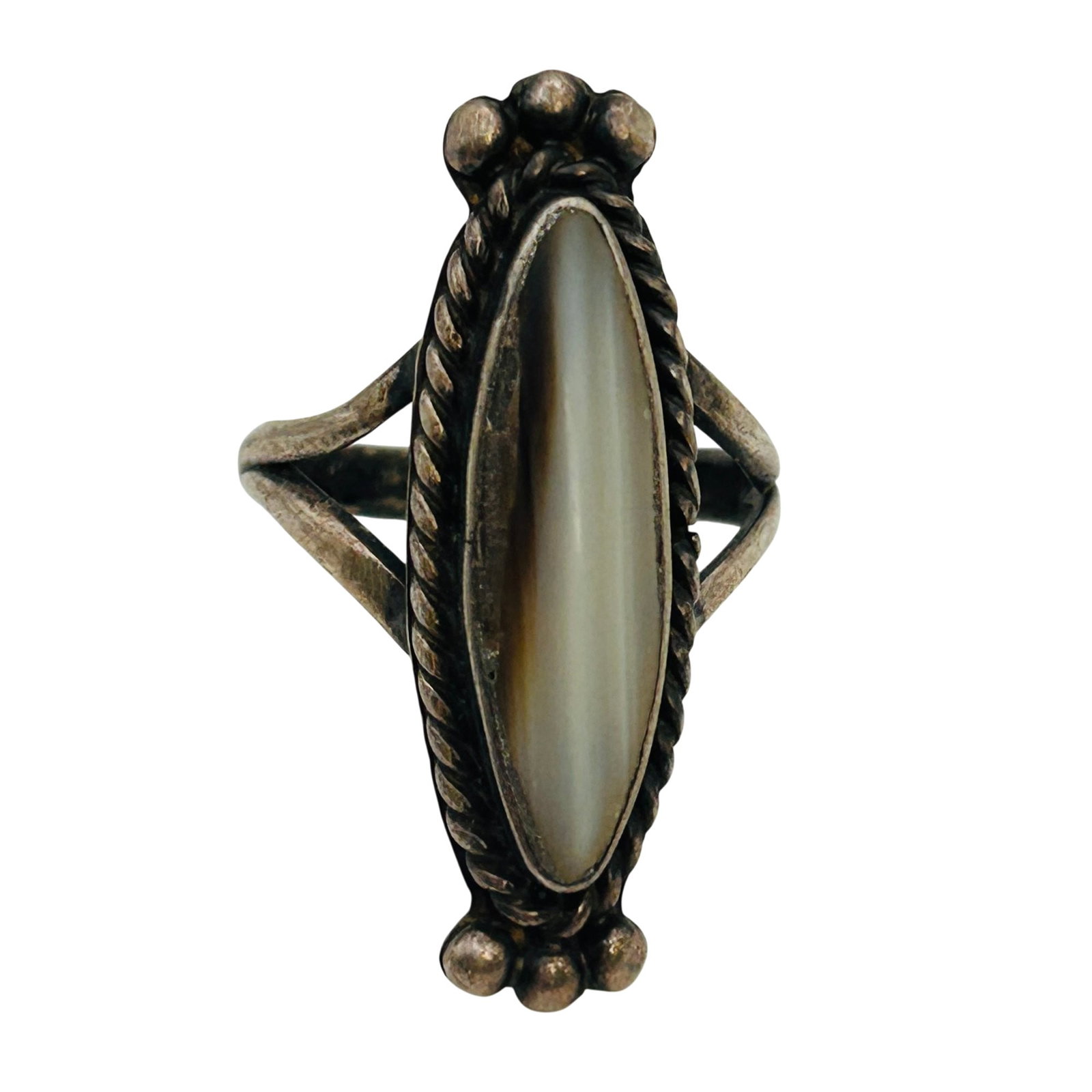 Signed Navajo Sterling Jasper Ring Sz 7 (1 of 7)