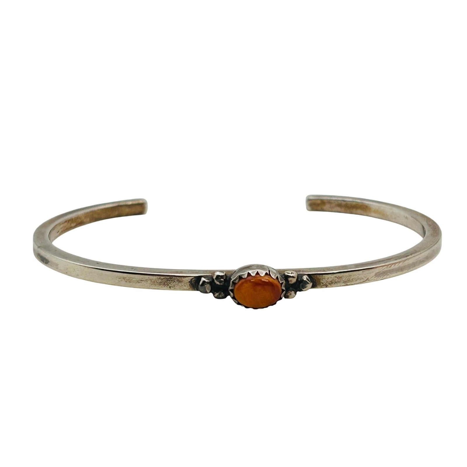 Navajo Sterling Coral Cuff Bracelet: Navajo sterling coral cuff bracelet 9.8g | 6.25” circumference including 1” gap