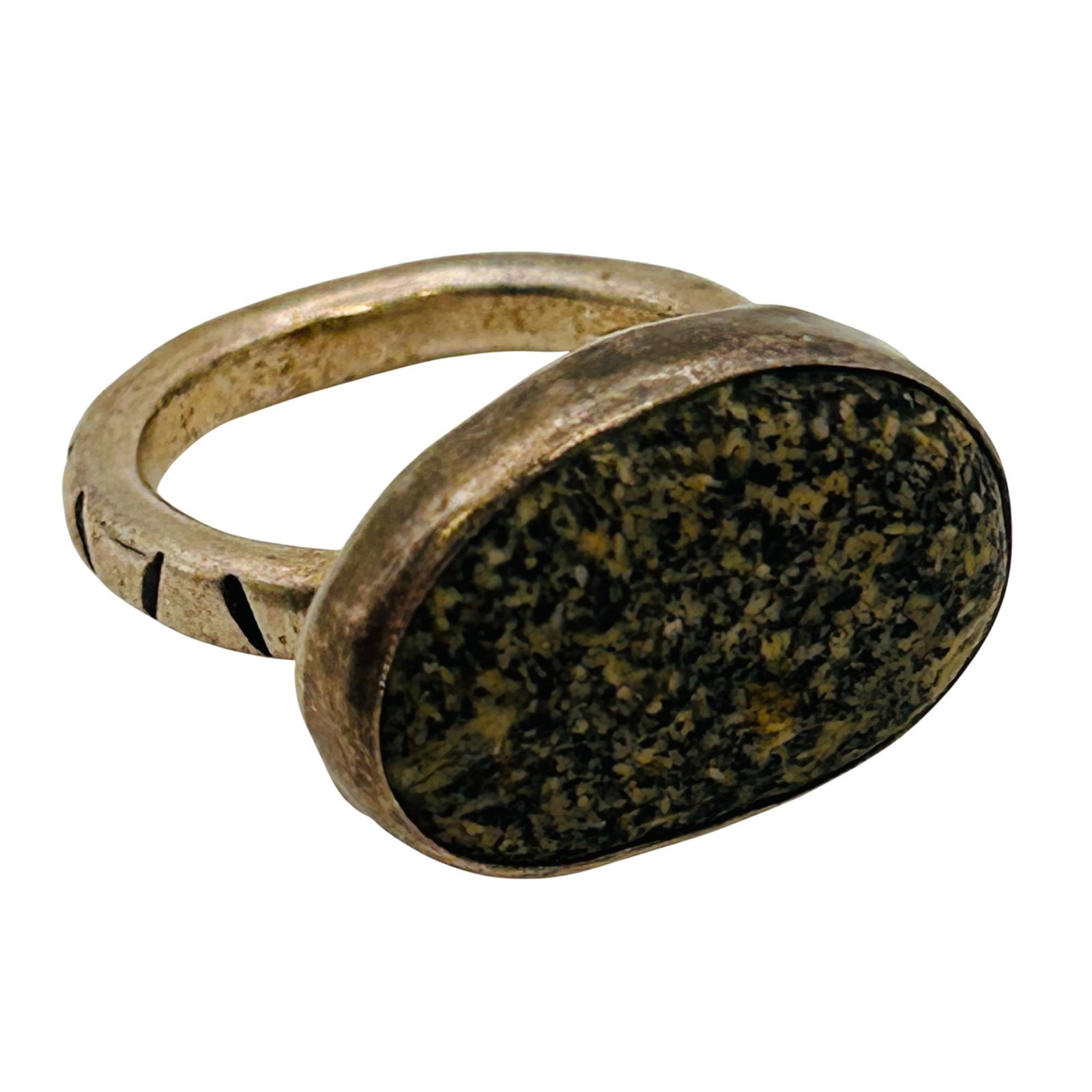 Southwest Sterling Moss Agate Ring Sz 7.5 (1 of 6)