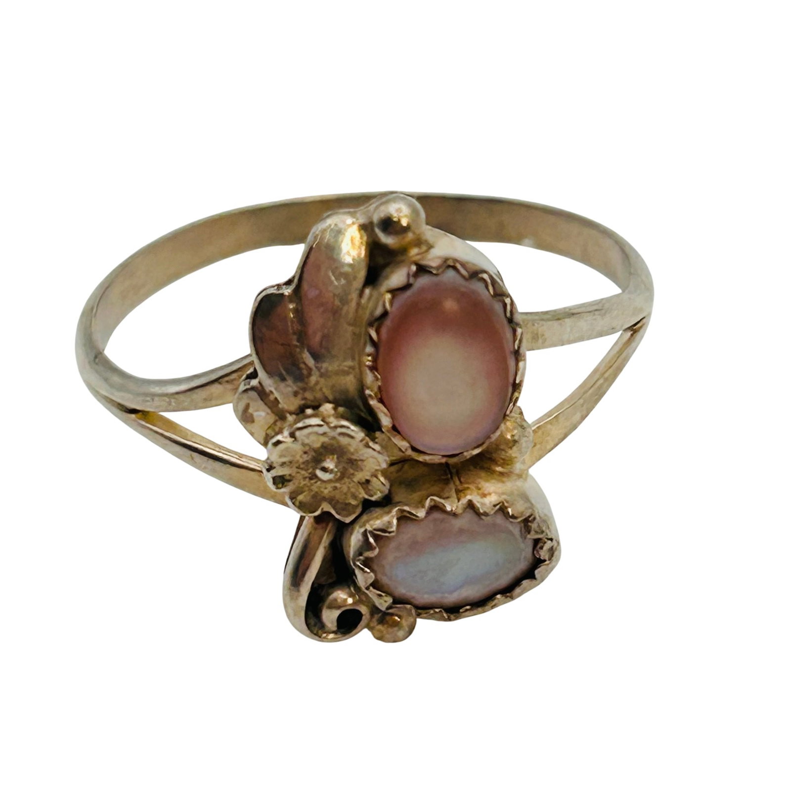 Vintage Navajo Sterling Mother Of Pearl Ring Sz 9.5 (1 of 6)