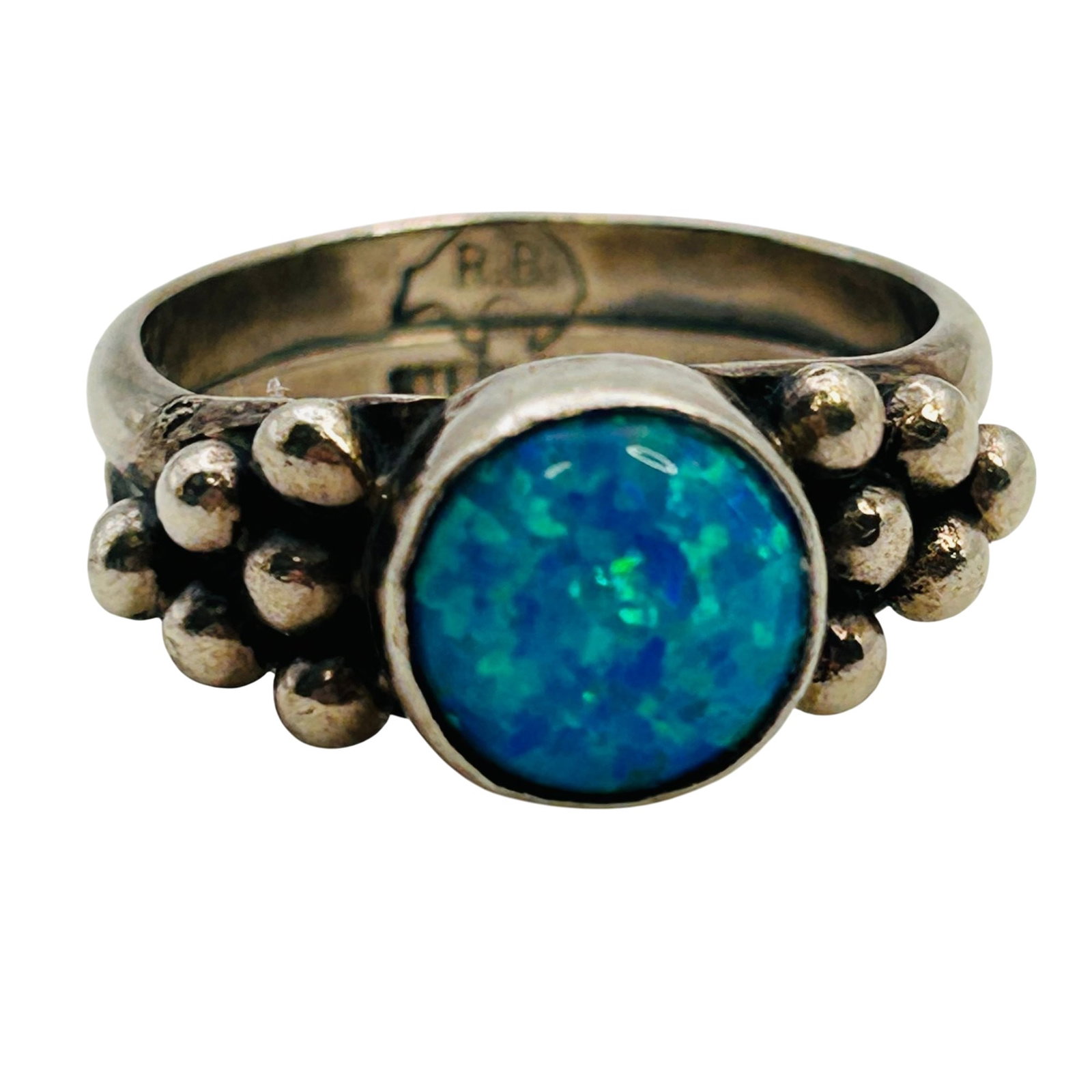 Running Bear Navajo Sterling Opal Ring Sz 6 (1 of 6)