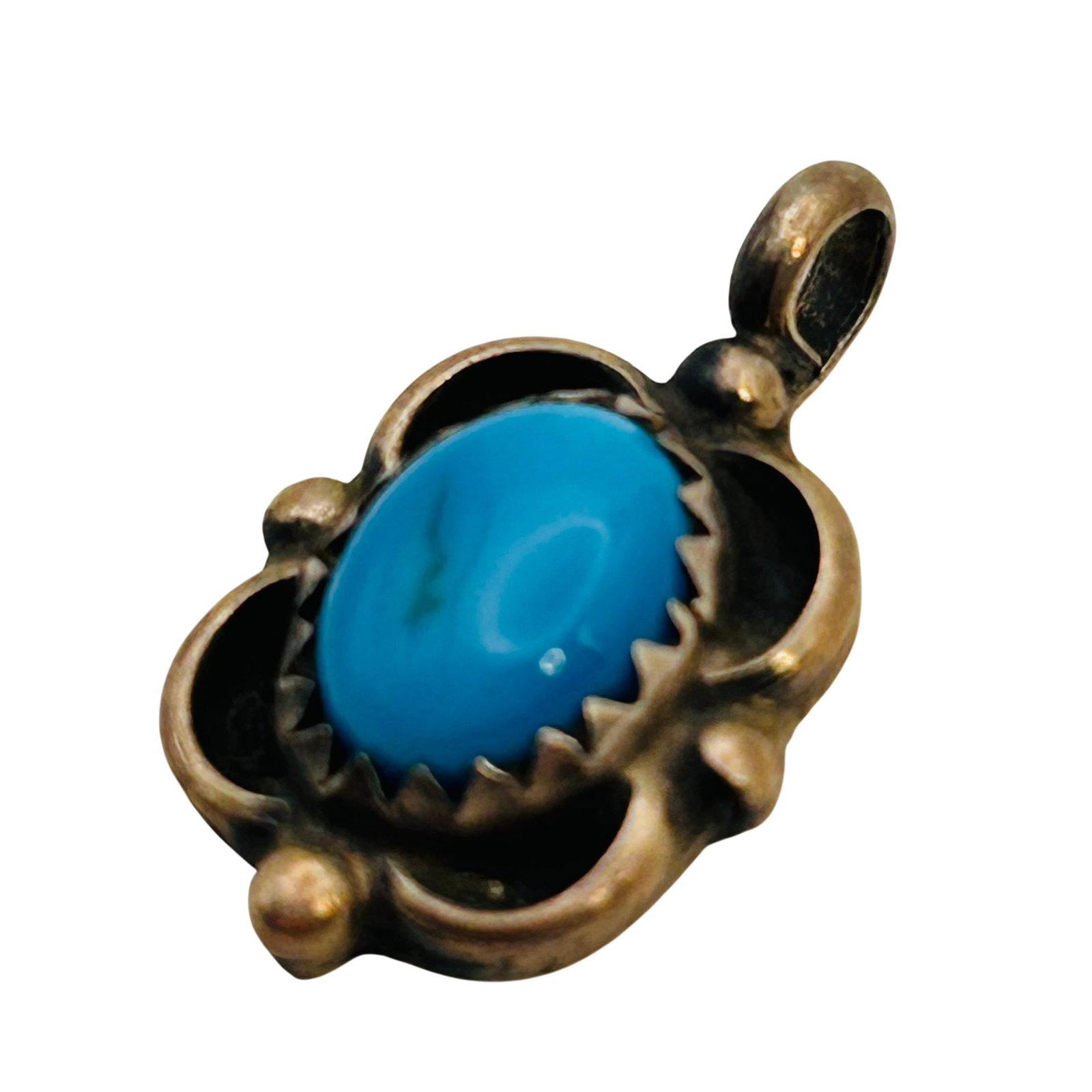 Navajo Sterling Turquoise Pendant: Navajo sterling turquoise pendant 2g