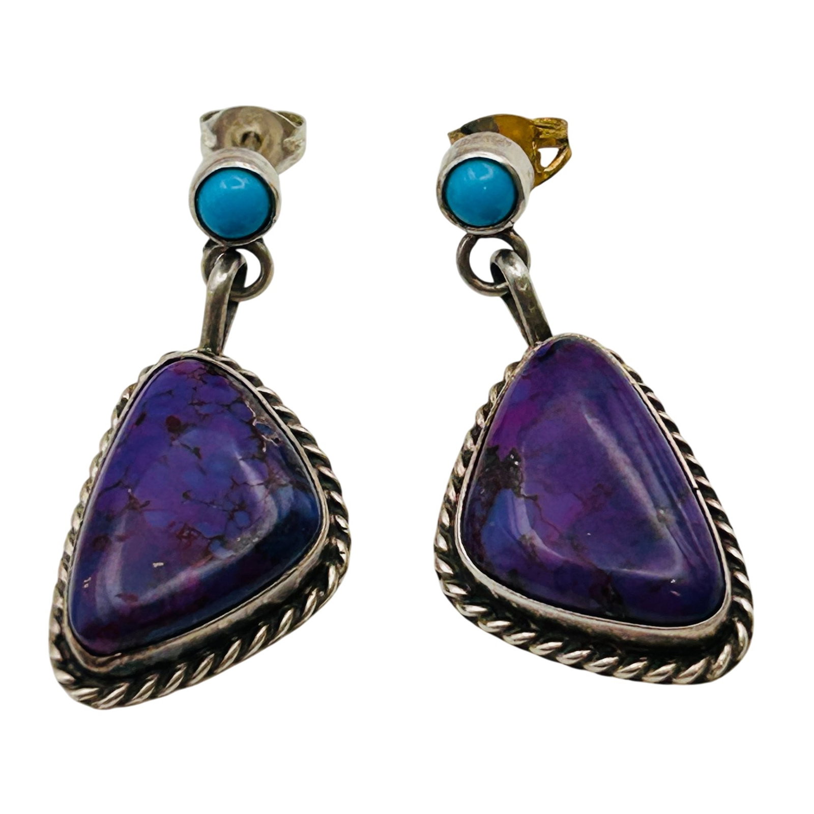 Running Bear Navajo Sterling Multi-stone Earrings (1 of 5)
