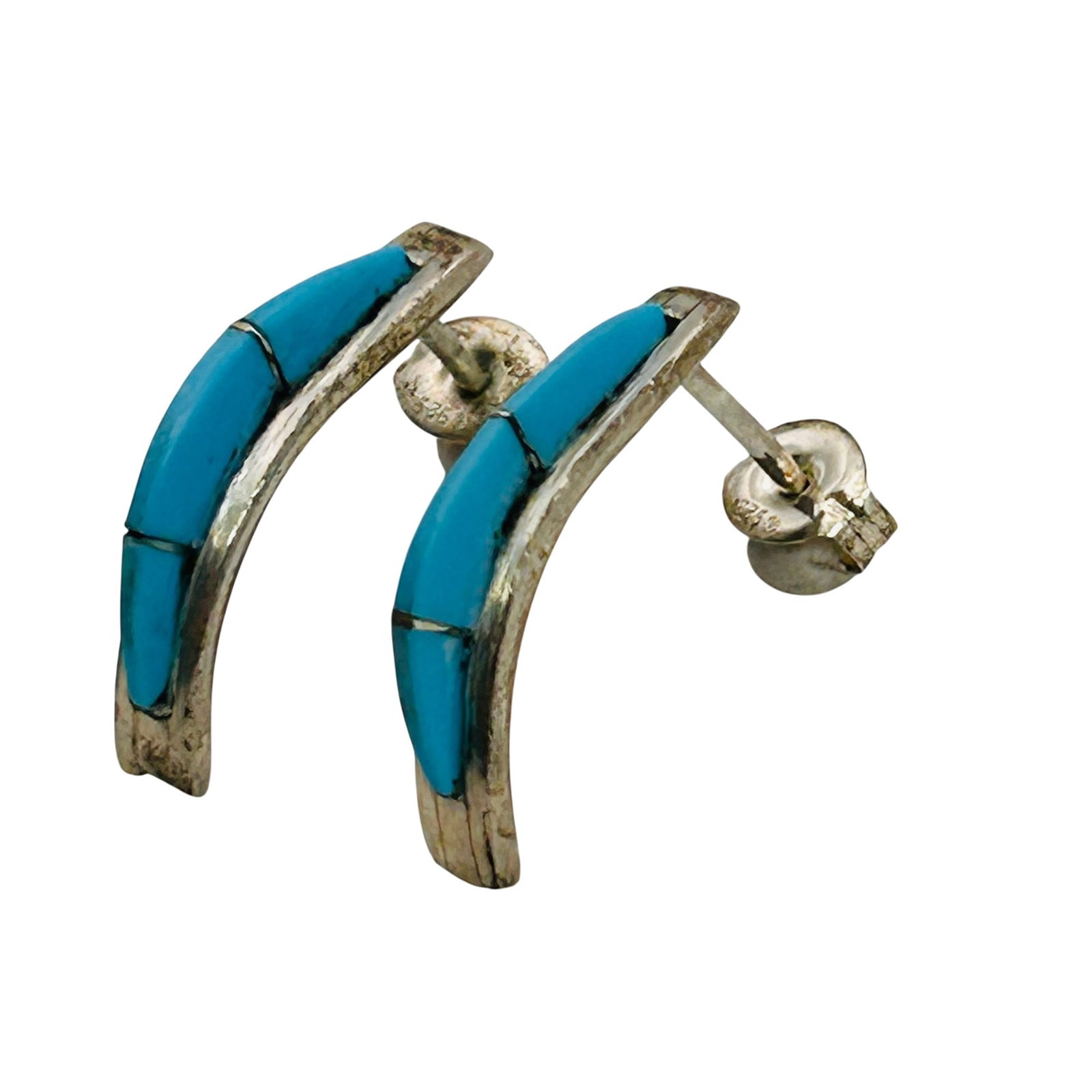 Native Sterling Turquoise Earrings: Native Sterling turquoise earrings 1.6g