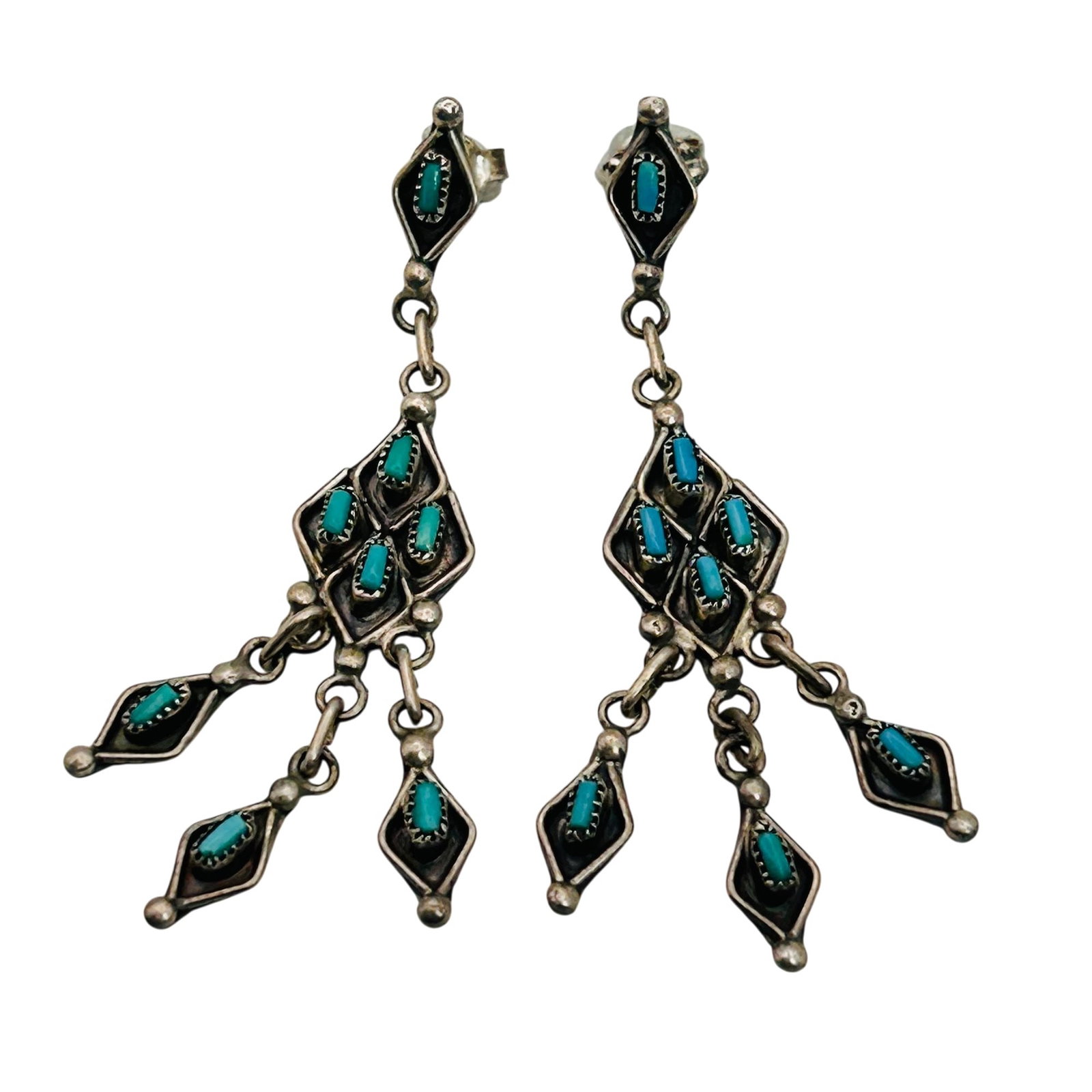 Vintage Zuni Sterling Needle Point Earrings (1 of 6)