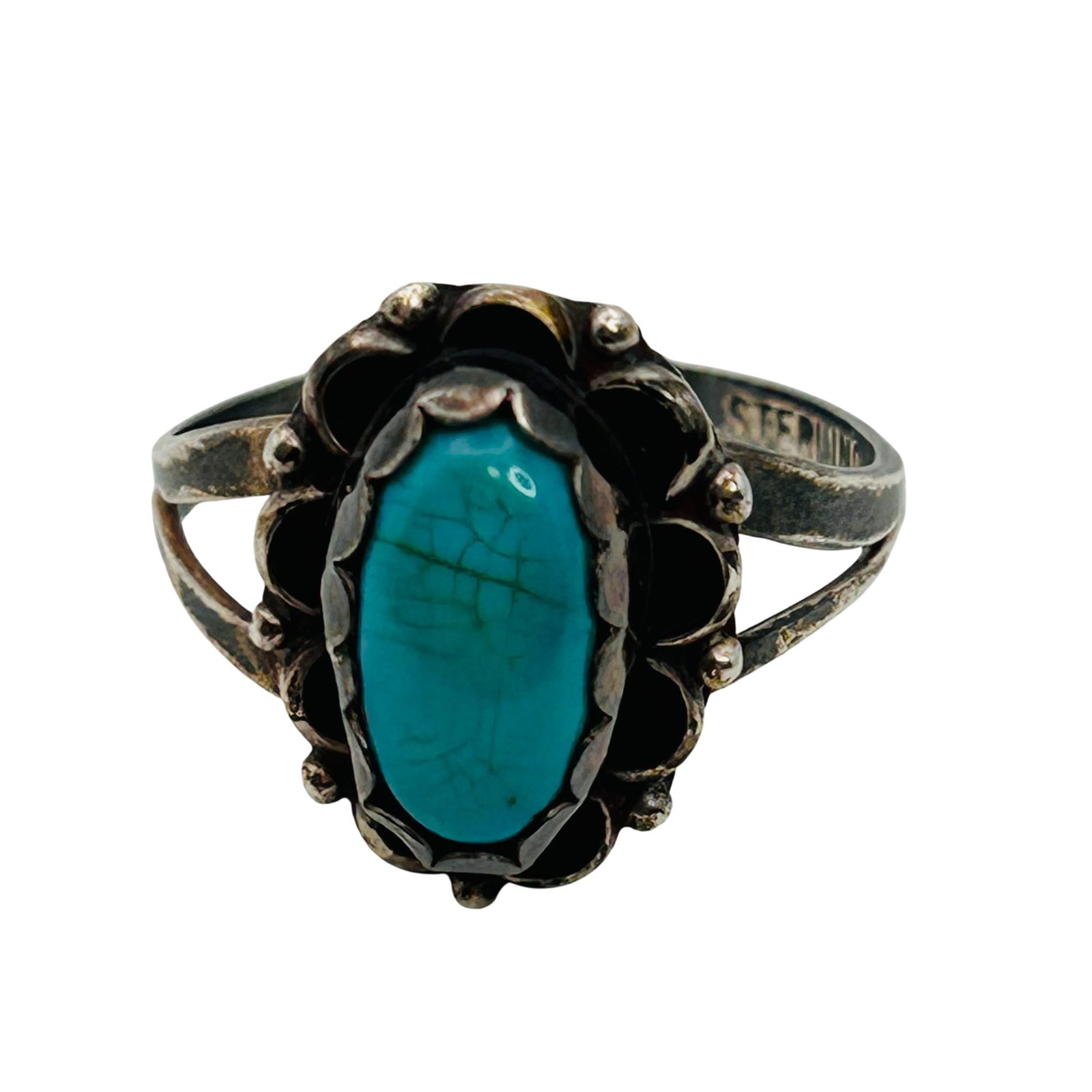 Ellen Myrtle Navajo Sterling Turquoise Ring Sz 7 (1 of 8)