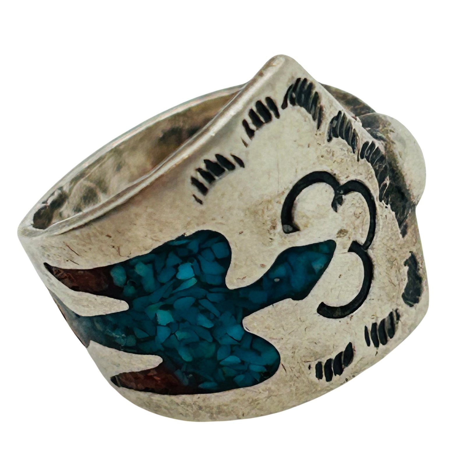 Navajo Sterling Thunderbird Ring Sz 5.5 (1 of 8)