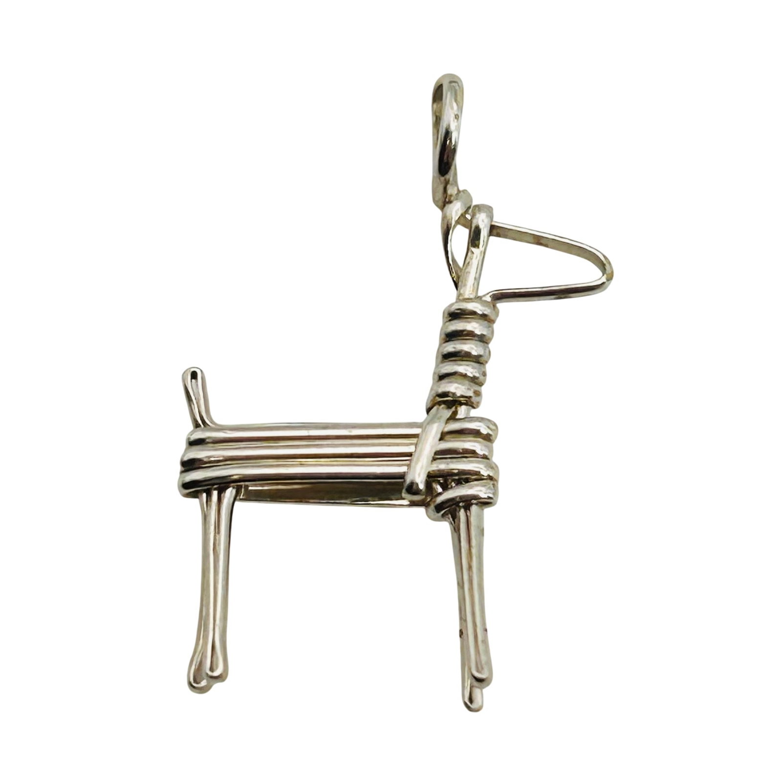 Jimmy Jensen Navajo Sterling Twig Deer Pendant (1 of 6)