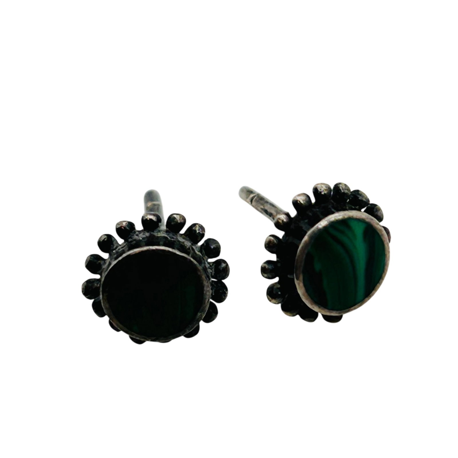 Native Sterling Malachite Earrings: Native sterling malachite earrings 1g