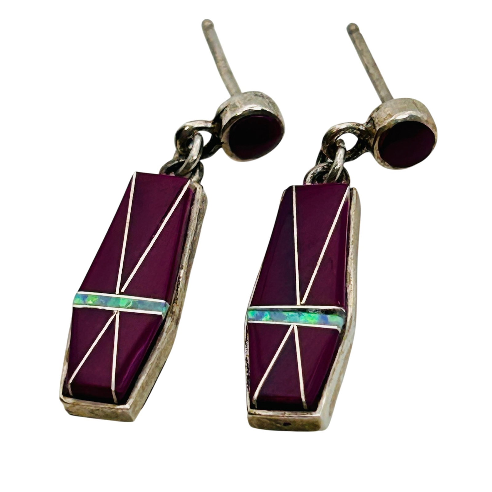 Sterling Purple Stone Earrings: sterling purple stone earrings 3g