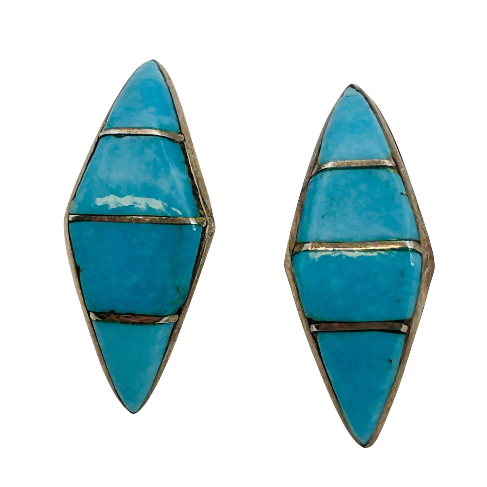 M. Lalio Zuni Sterling Turquoise Earrings (1 of 5)