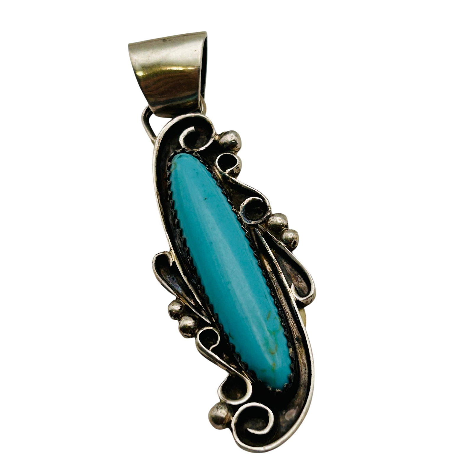 Susan Yazzie Navajo Sterling Turquoise Pendant (1 of 7)