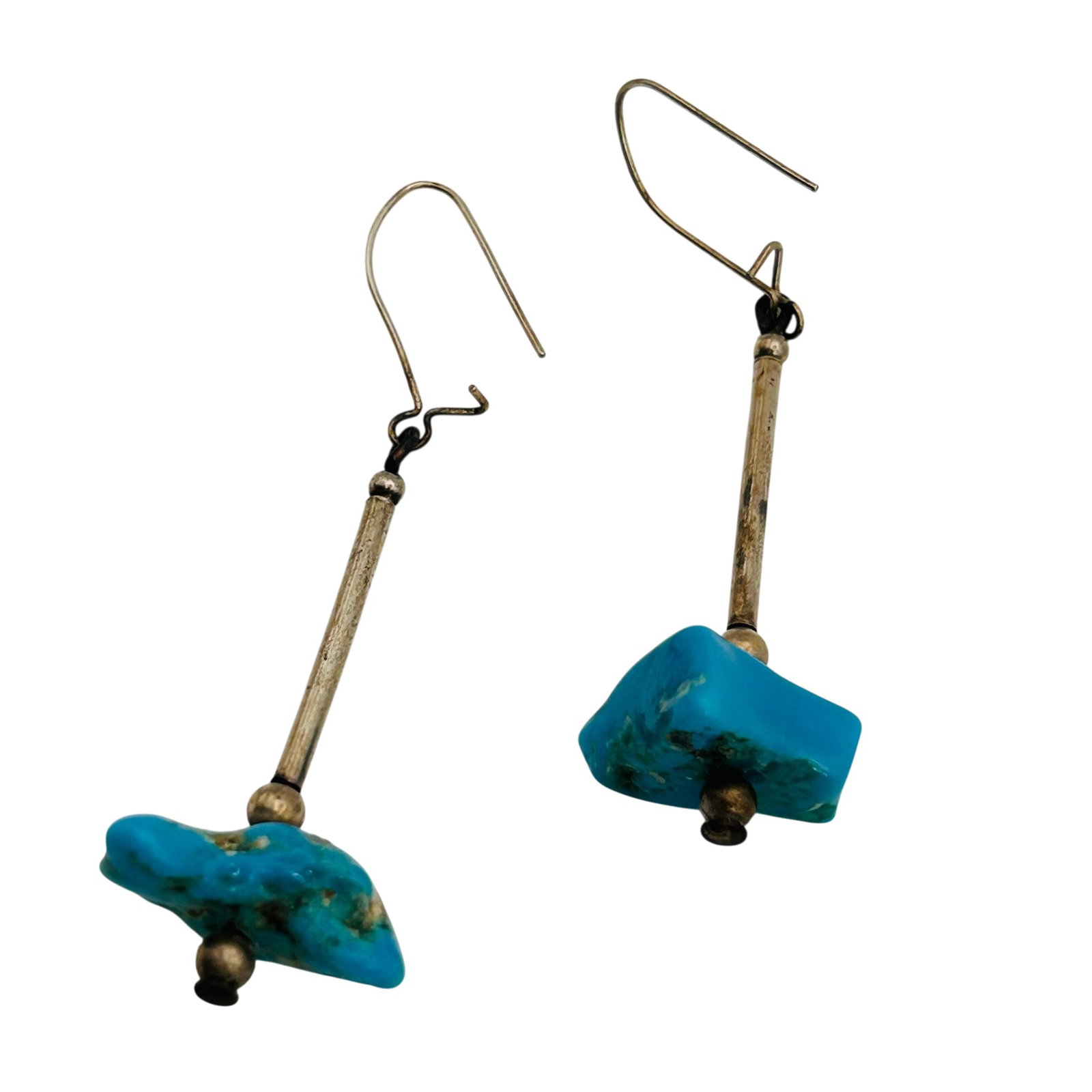 Southwest Sterling Turquoise Earrings (1 of 5)