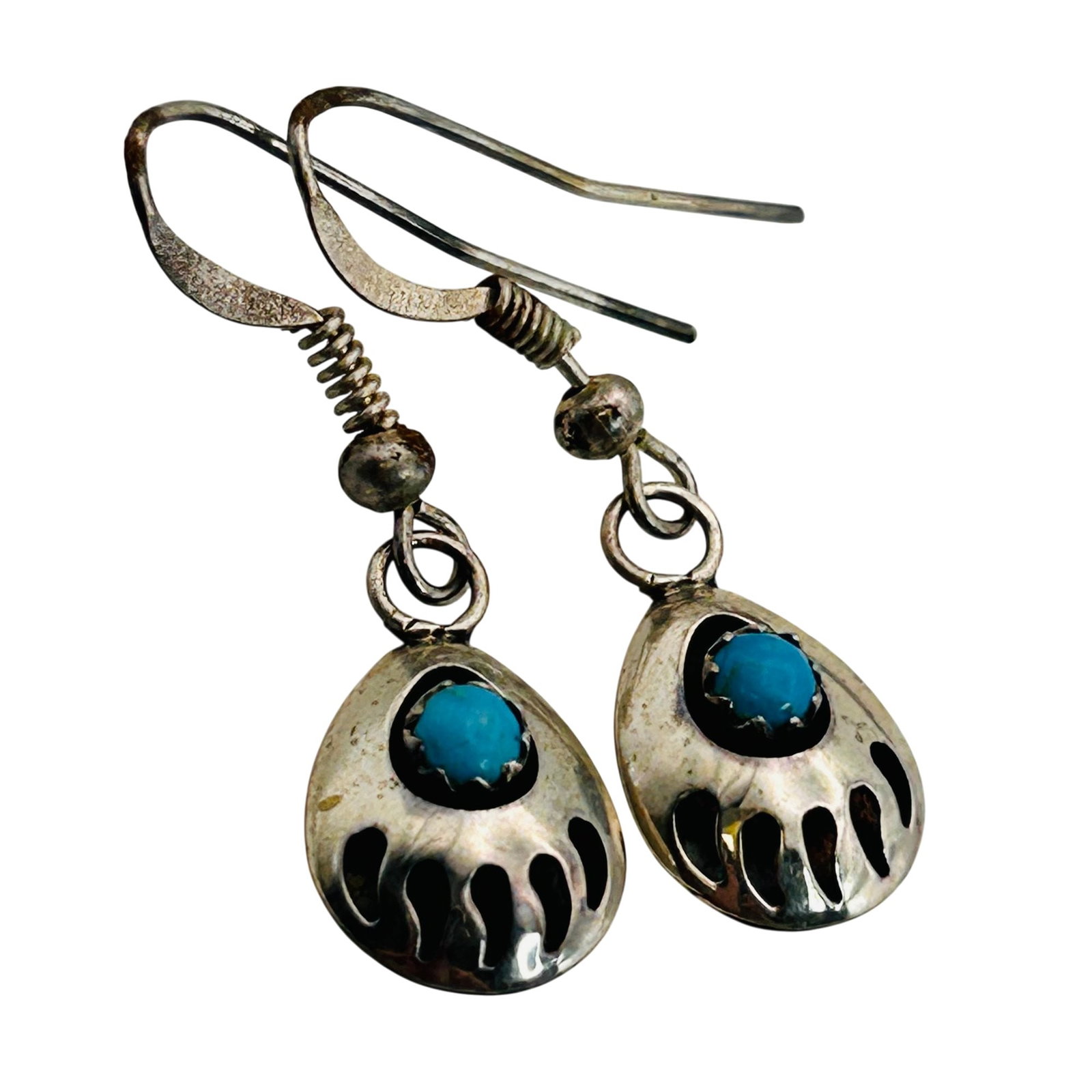 Navajo Sterling Bear Claw Earrings (1 of 6)