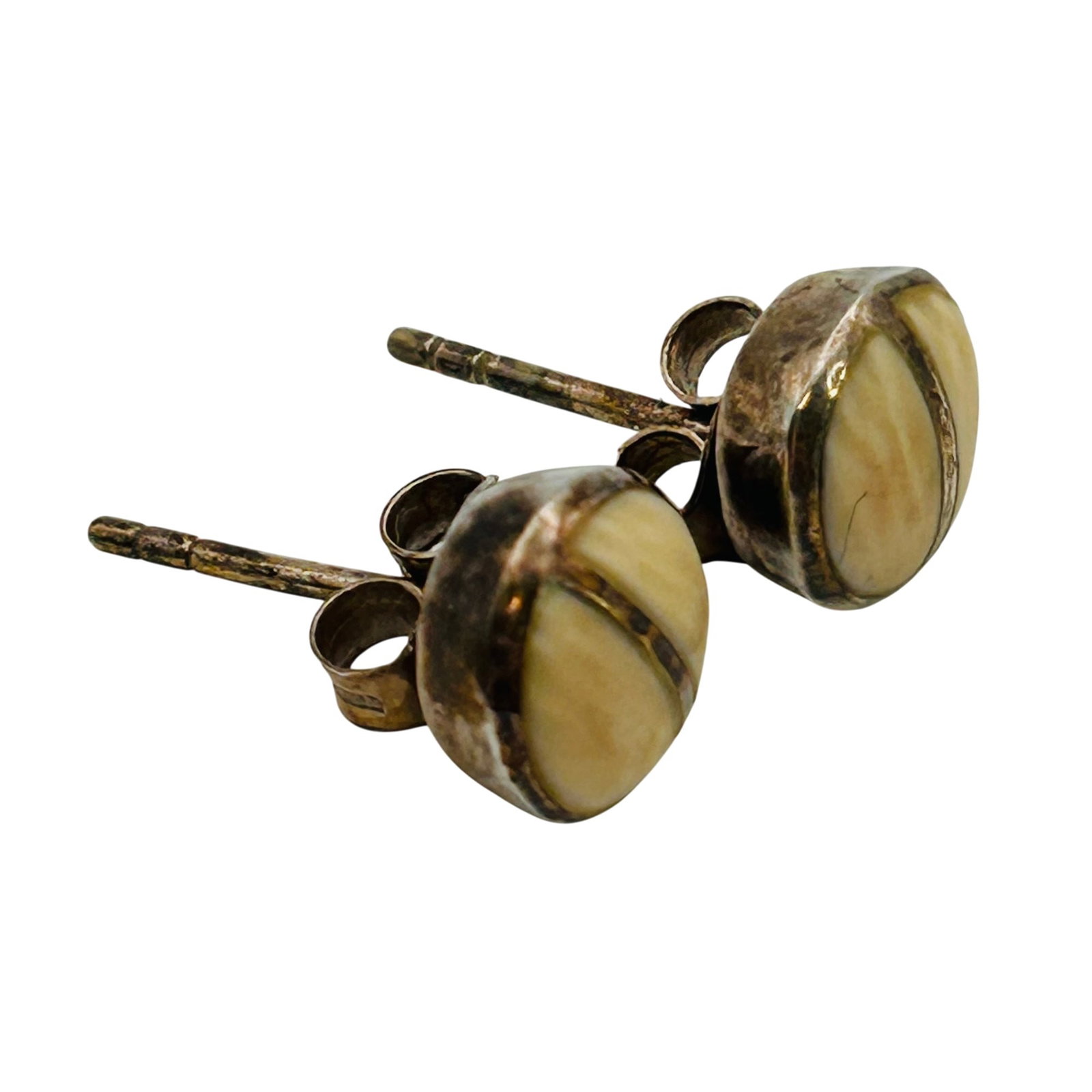 Southwest Sterling Earrings: Southwest sterling earrings 2.3g — round mother of pearl