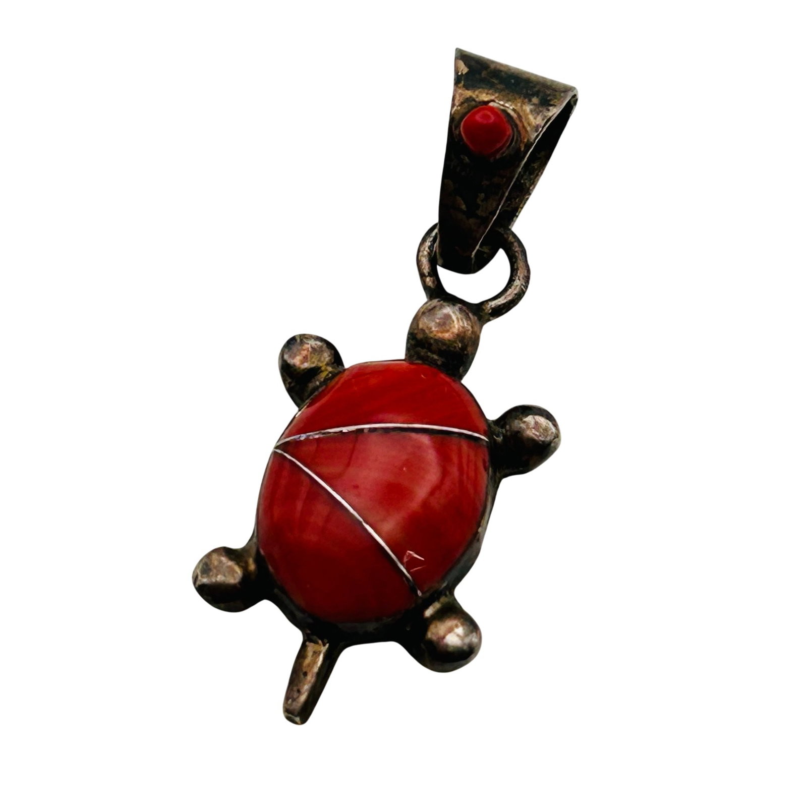 Sterling Coral Turtle Pendant (1 of 6)