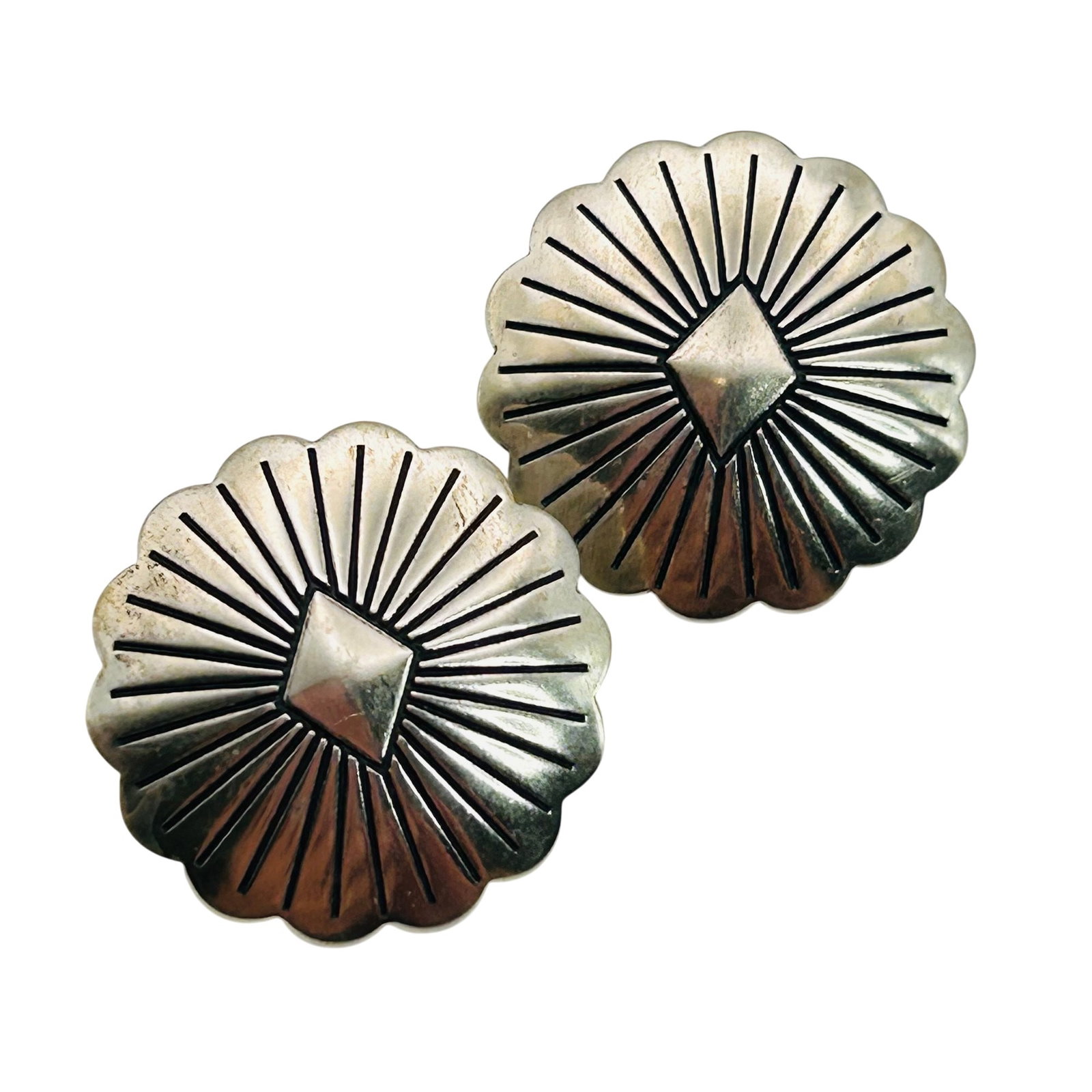 Vintage Navajo Sterling Earrings (1 of 5)