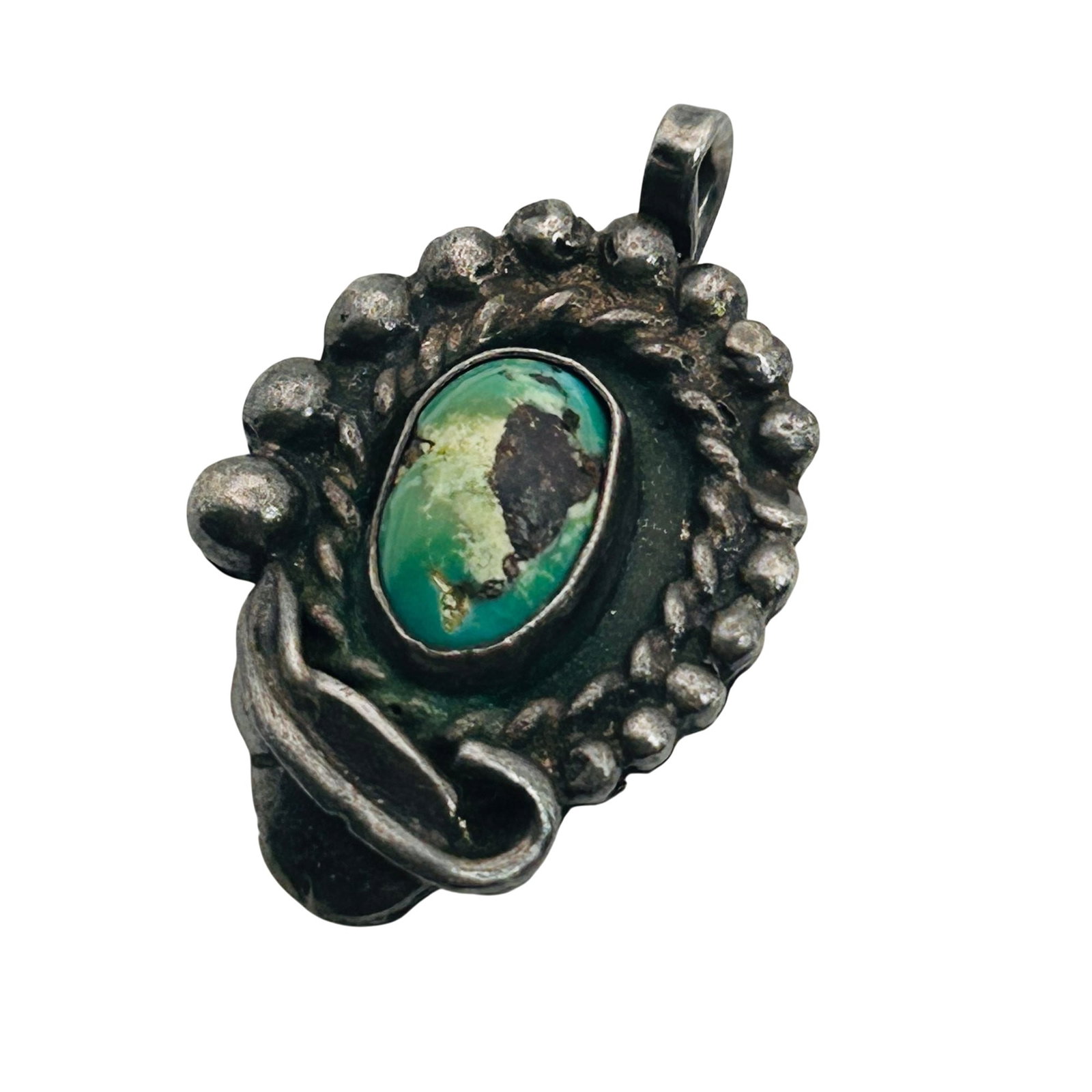 Vintage Navajo Sterling Turquoise Pendant: Vintage Navajo sterling pendant 5.8g —turquoise