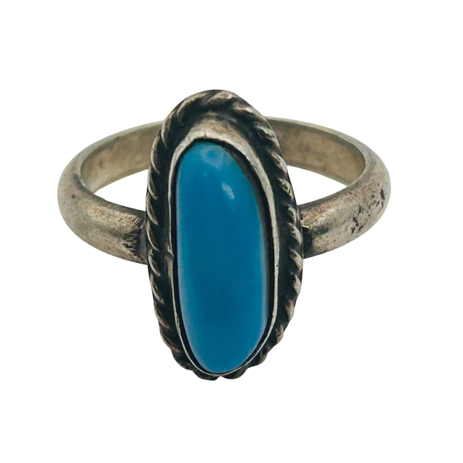 Navajo Sterling Turquoise Ring Sz 5.5 (1 of 5)
