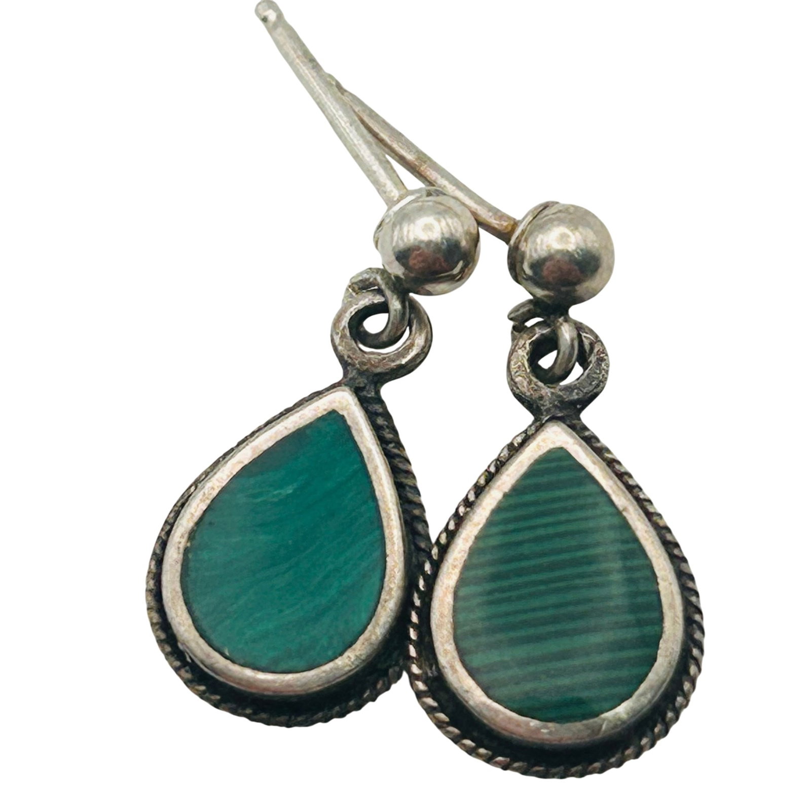 Southwest Sterling Malachite Earrings: Southwest sterling malachite earrings 1.6g