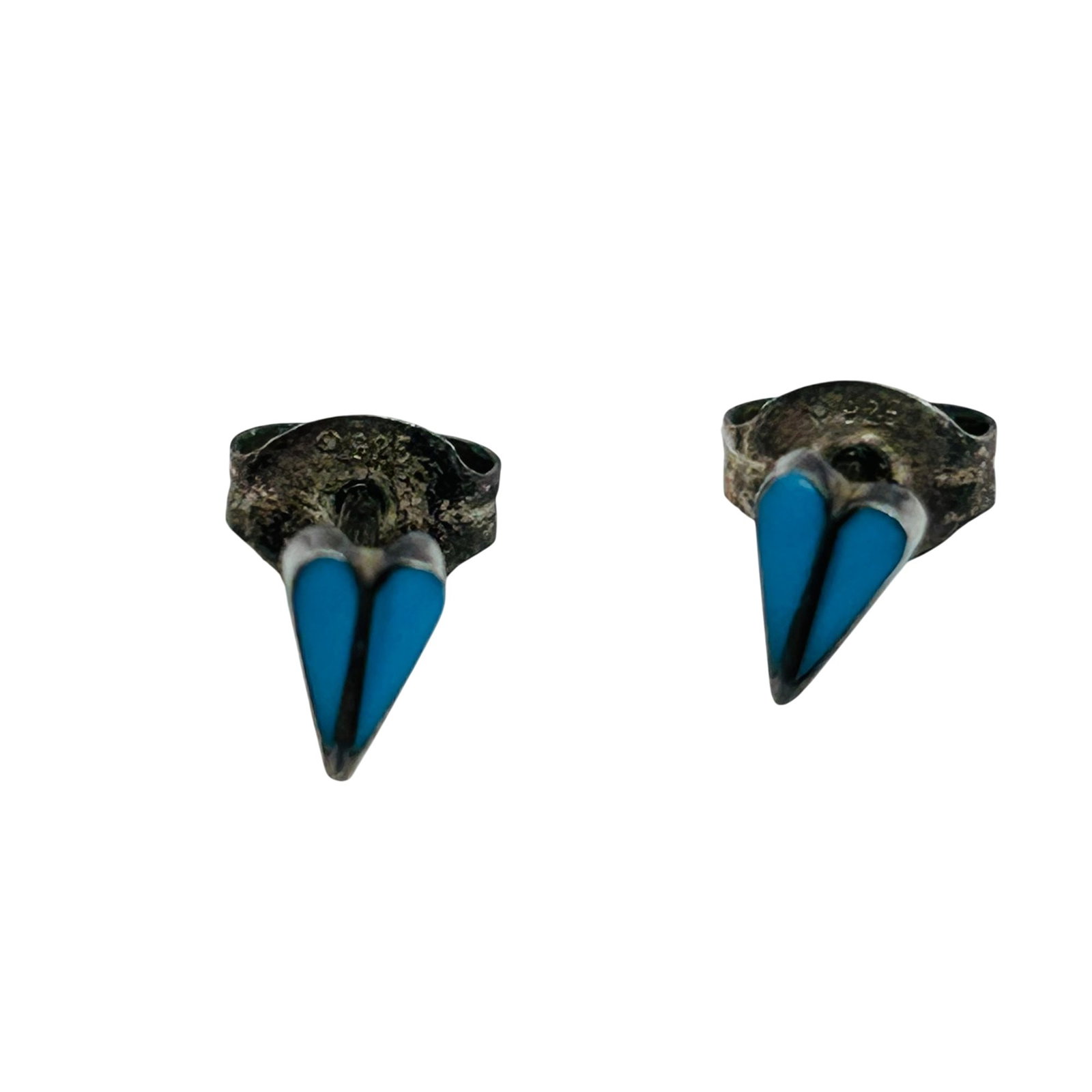 Southwest Sterling Heart Earrings: southwest sterling heart earrings .4 g —Turquoise
