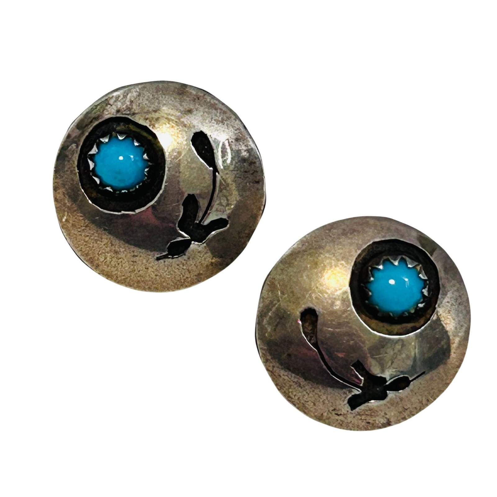 Navajo Sterling Turquoise Earrings (1 of 6)