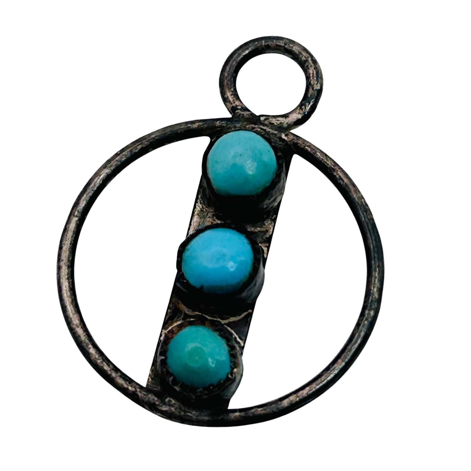 Vintage Native Sterling Turquoise Pendant (1 of 5)