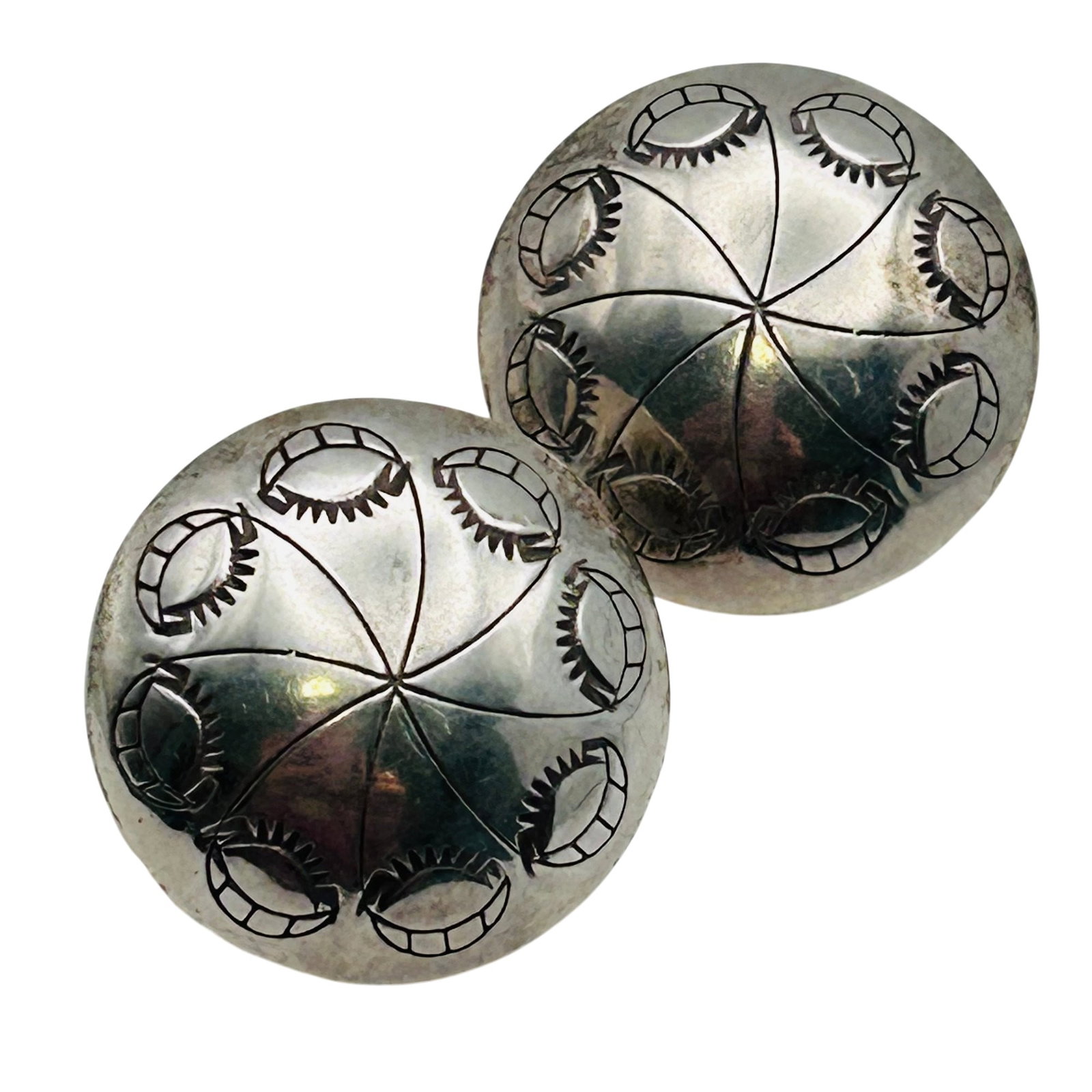 Navajo Sterling Dome Earrings (1 of 7)