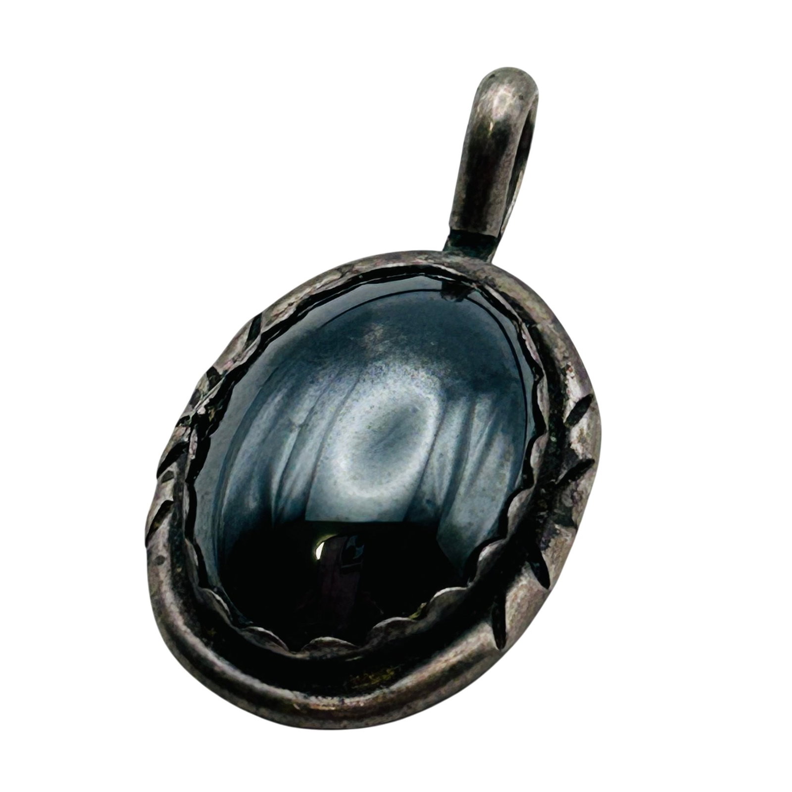 Navajo Sterling Hematite Pendant (1 of 4)