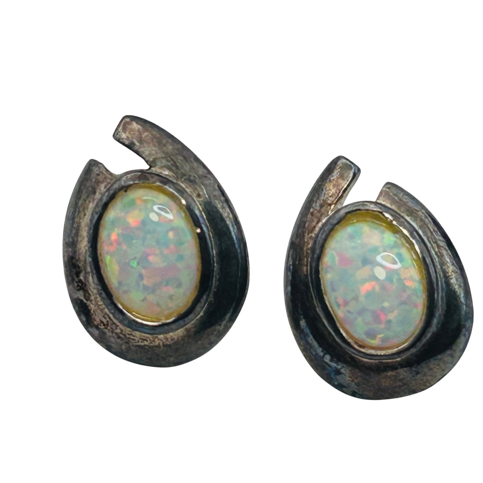 Southwest Sterling Opal Earrings (1 of 5)
