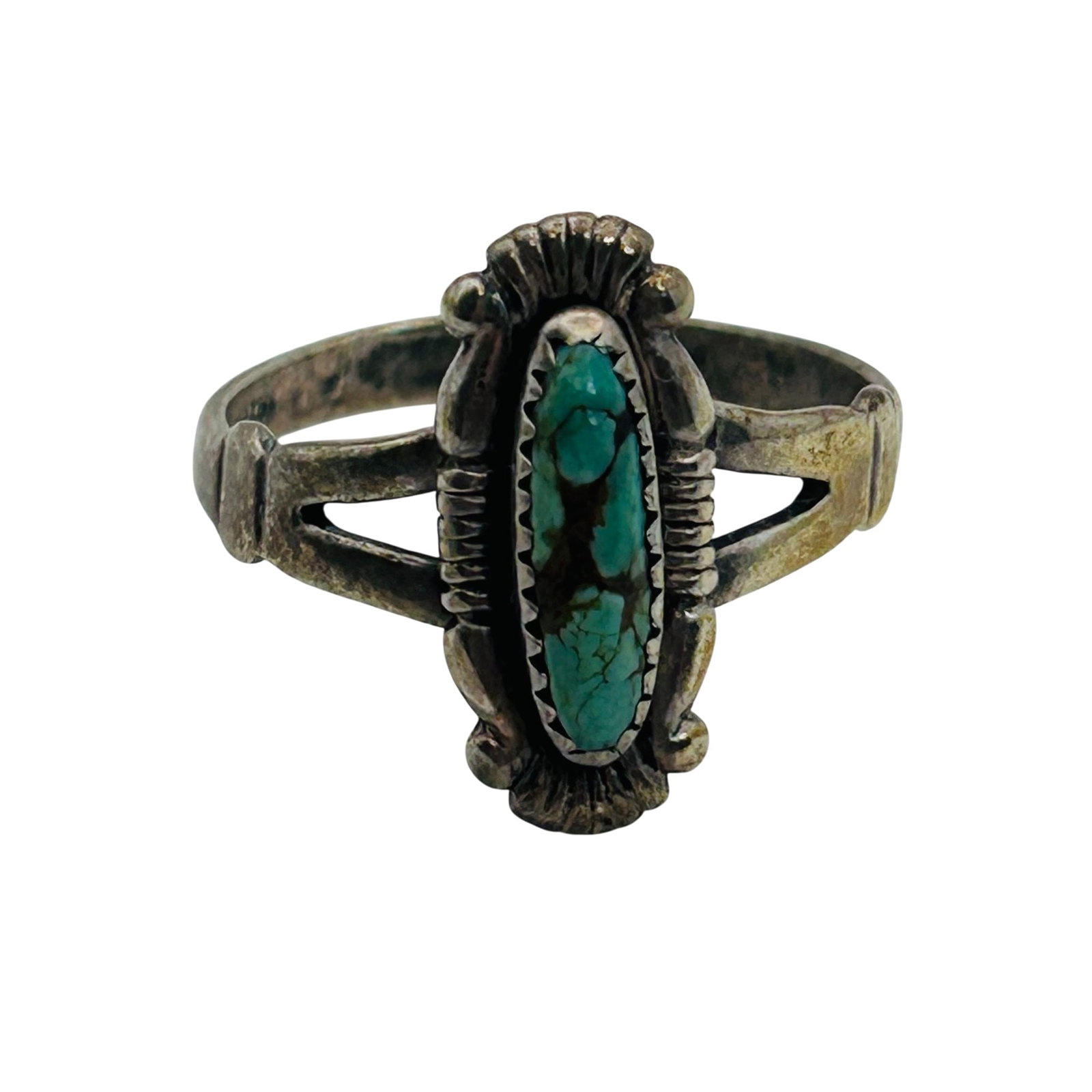 Bell Trading Post Sterling Turquoise Ring Sz 6 (1 of 7)