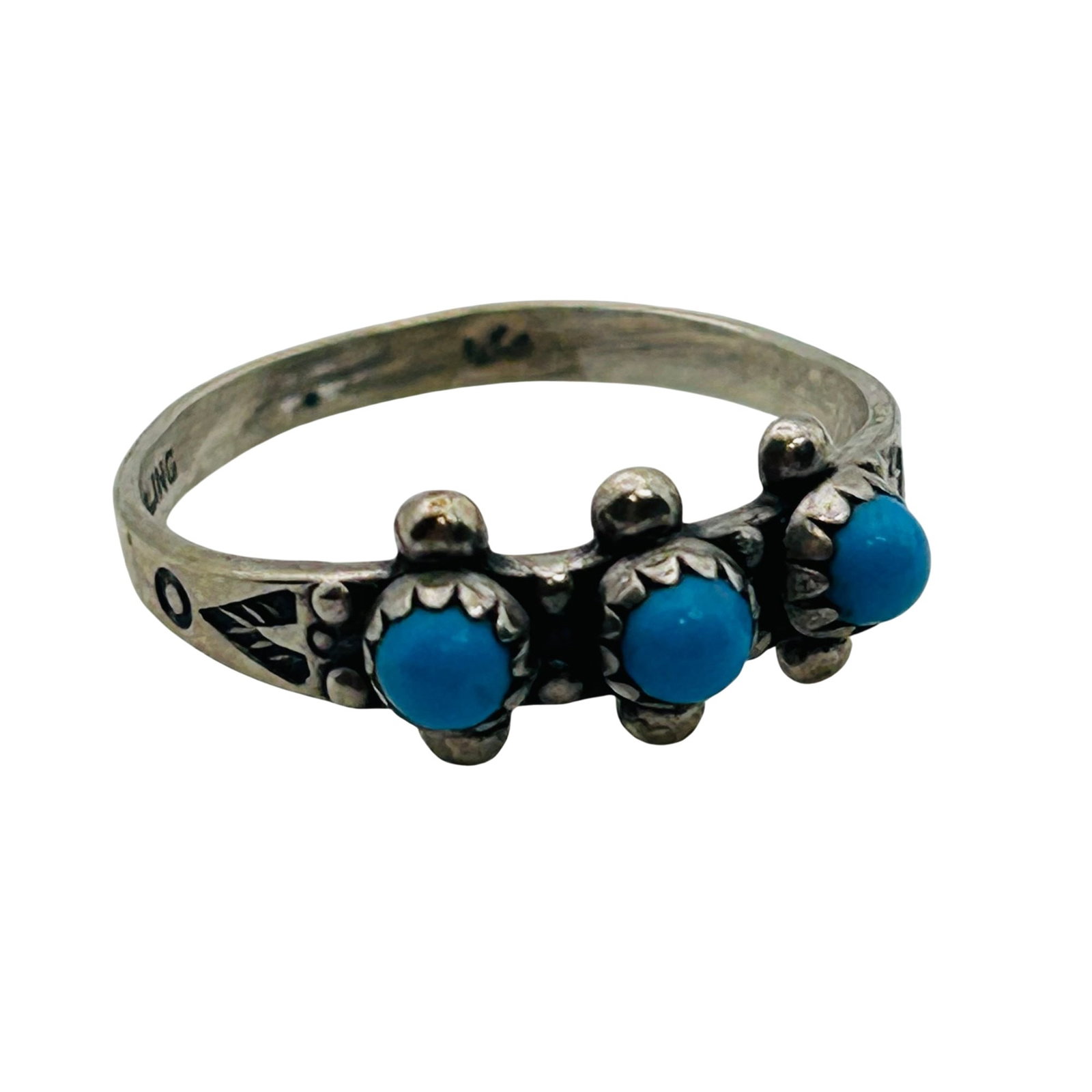 Bell Trading Post Sterling Turquoise Ring Sz 5.5 (1 of 5)