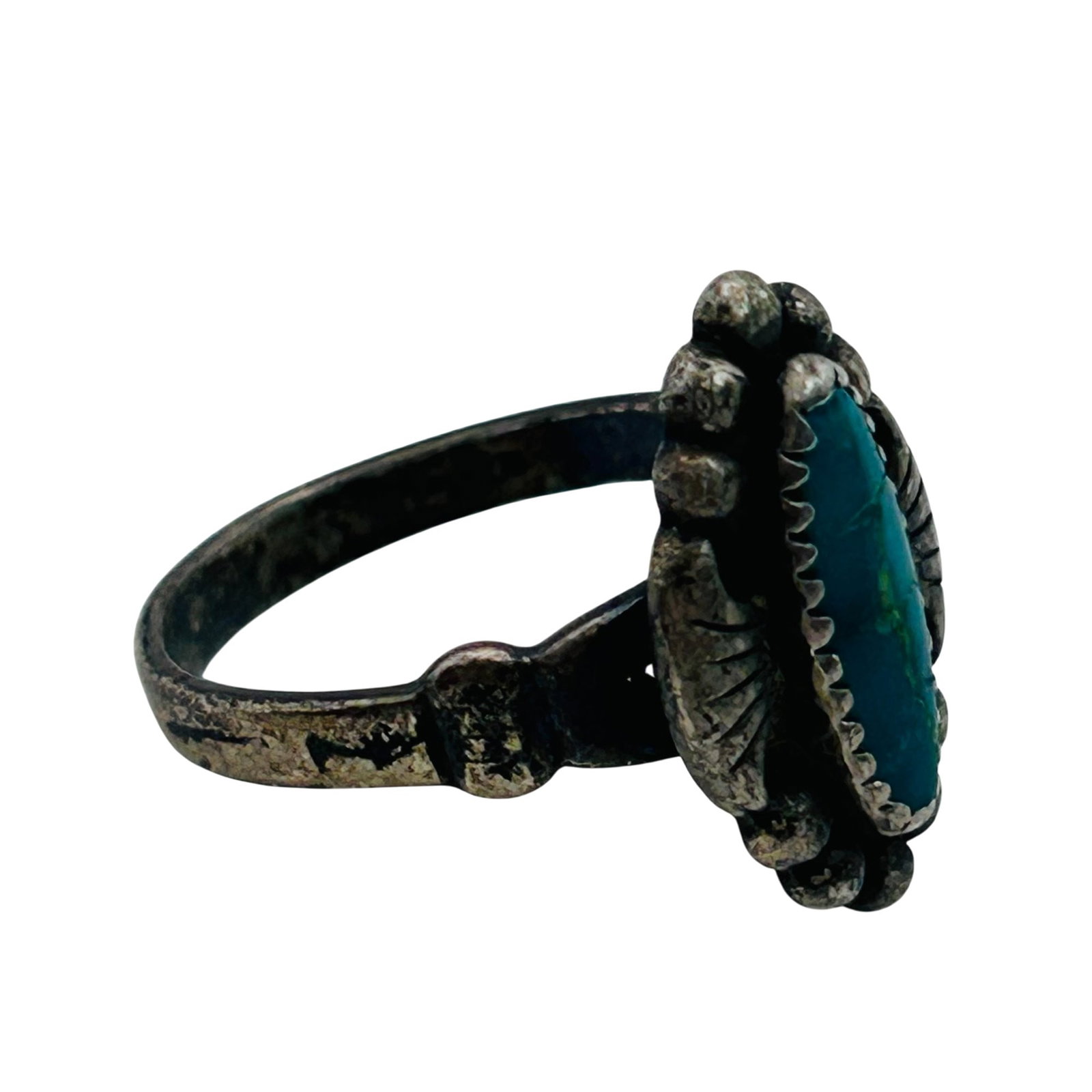 Bell Trading Post Sterling Turquoise Ring Sz 4 (1 of 5)