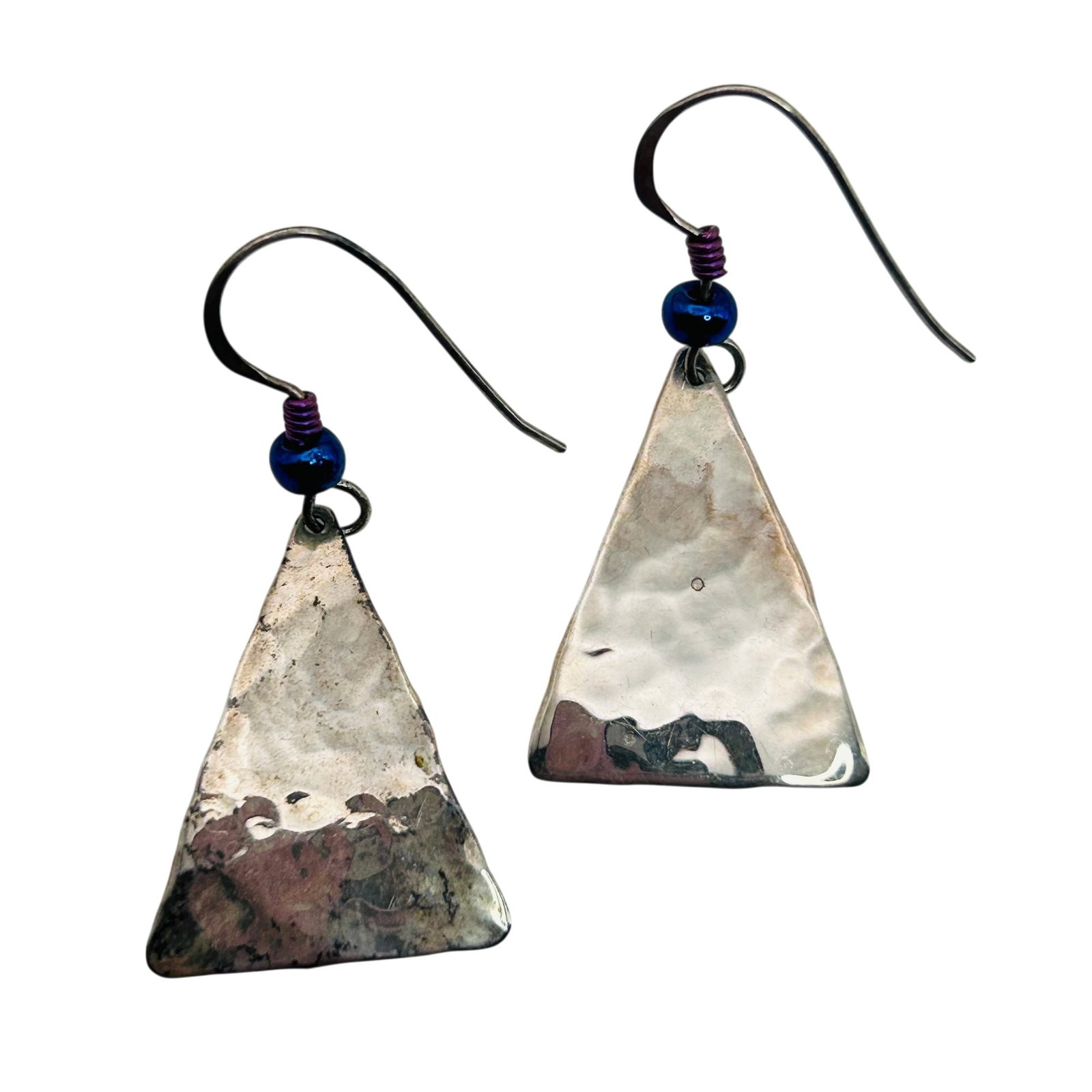 Navajo Sterling Hammered Earrings (1 of 5)