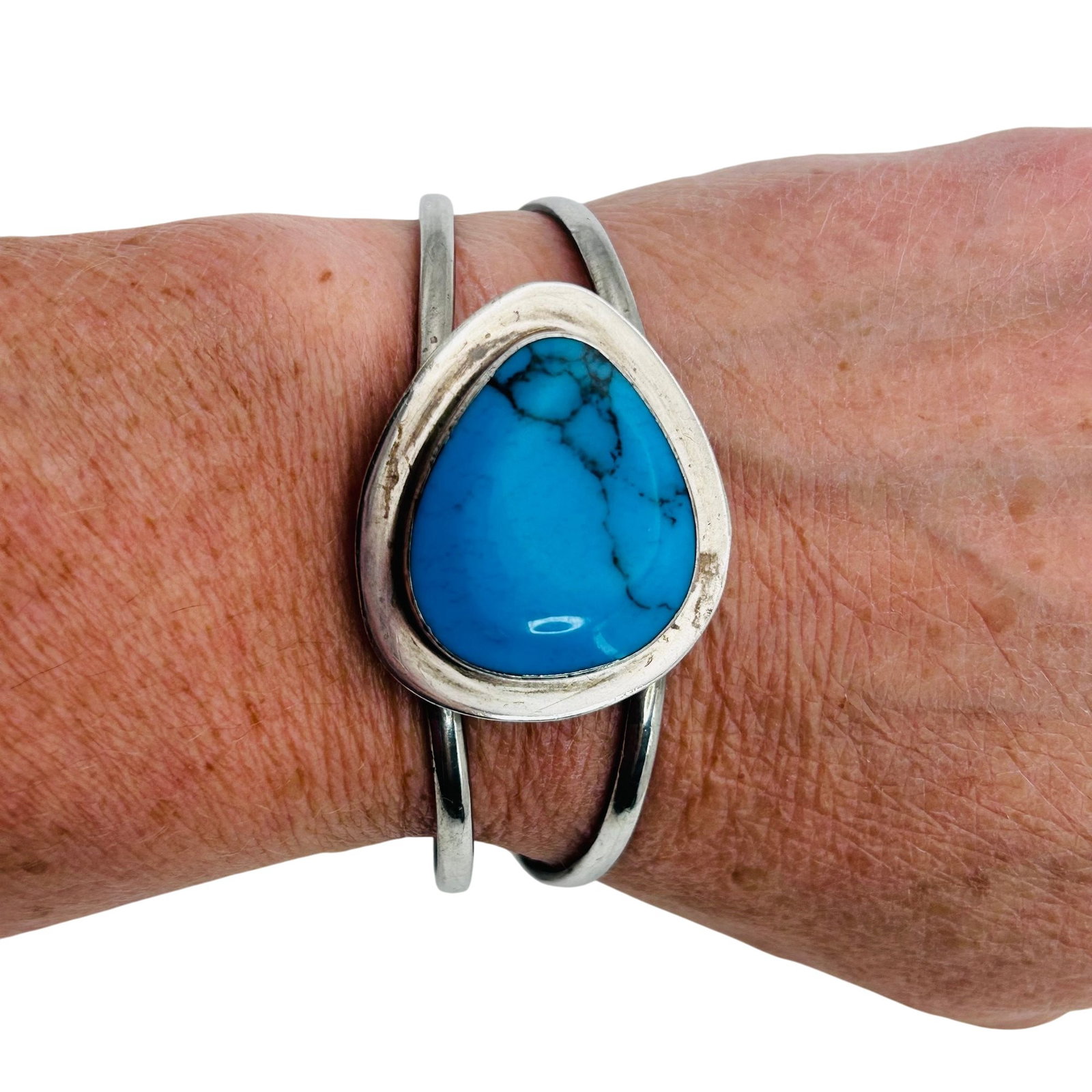 Sterling Block Turquoise Cuff (1 of 9)