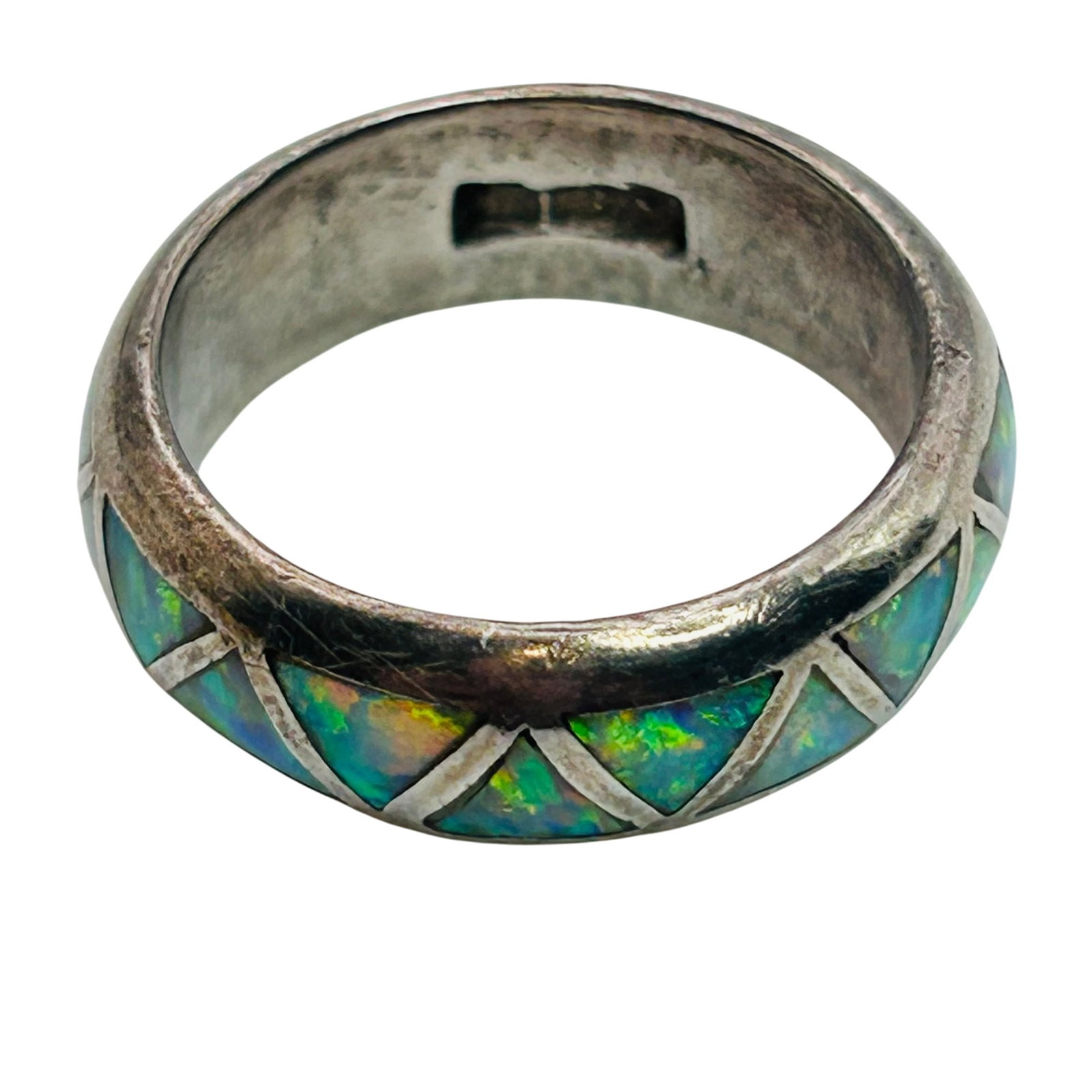 Vintage Southwest Sterling Opal Ring Sz 5. (1 of 5)
