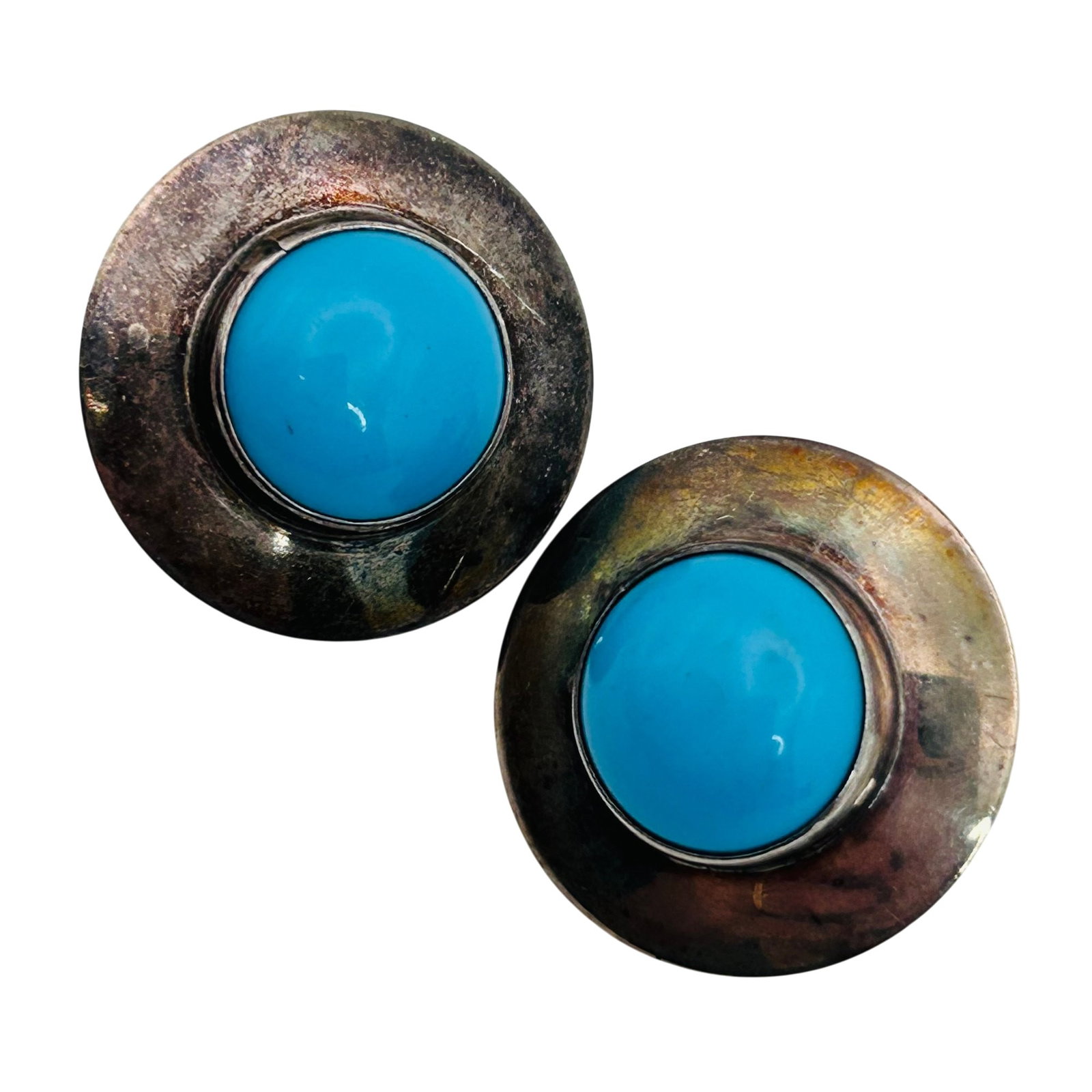 Edith James Navajo Sterling Turquoise Earrings (1 of 7)