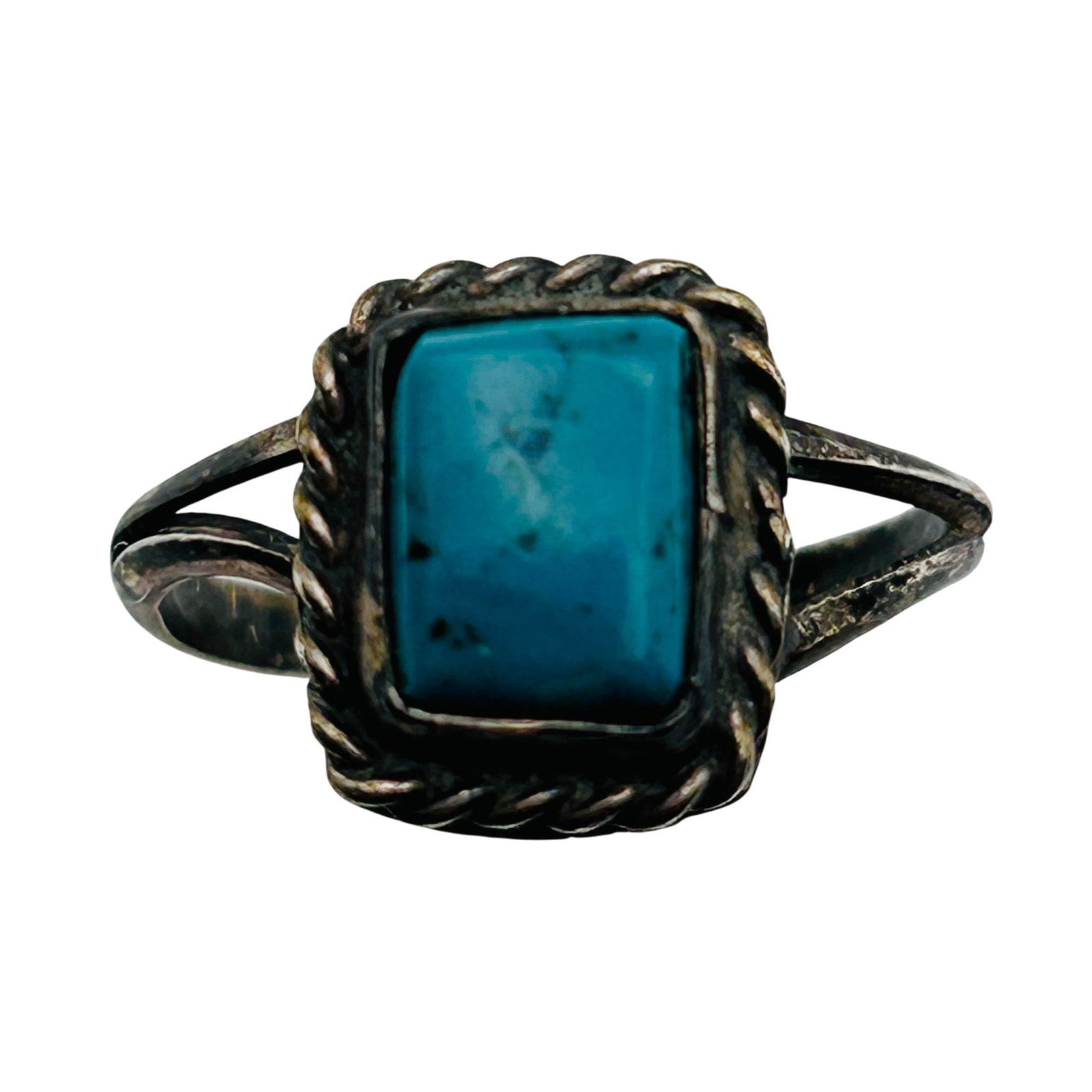 Navajo Sterling Turquoise Ring Sz 5.5 (1 of 8)