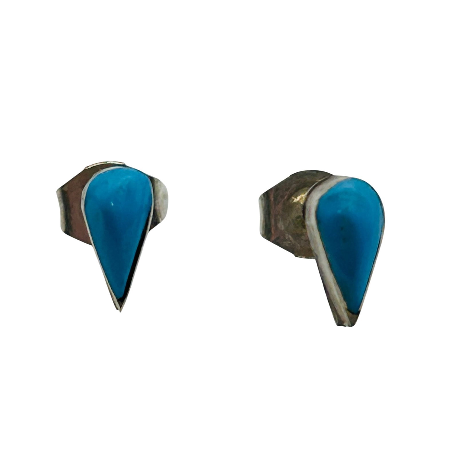 Southwest Sterling Turquoise Earrings (1 of 5)