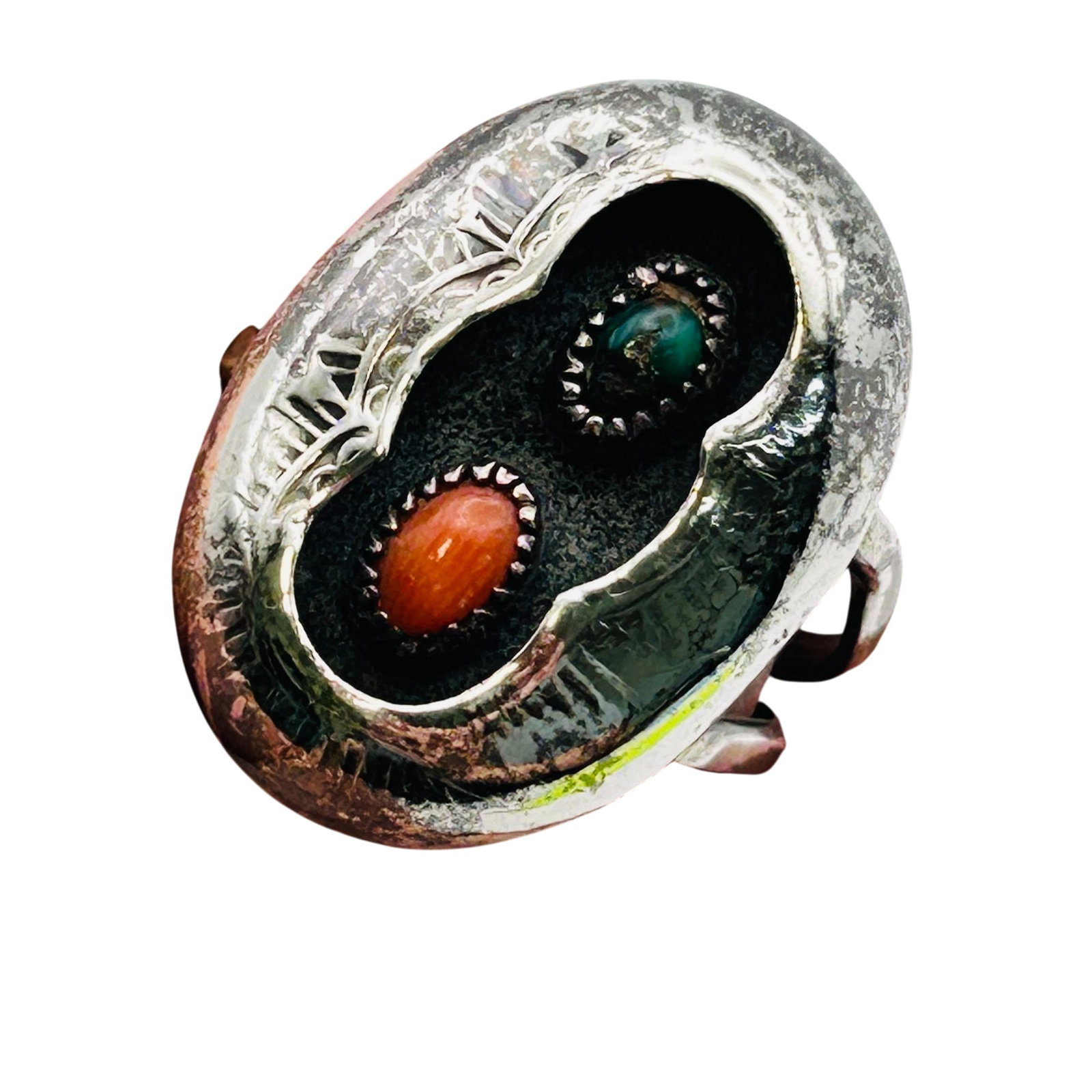 Navajo Sterling Shadow Box Ring Sz 8.5 (1 of 7)