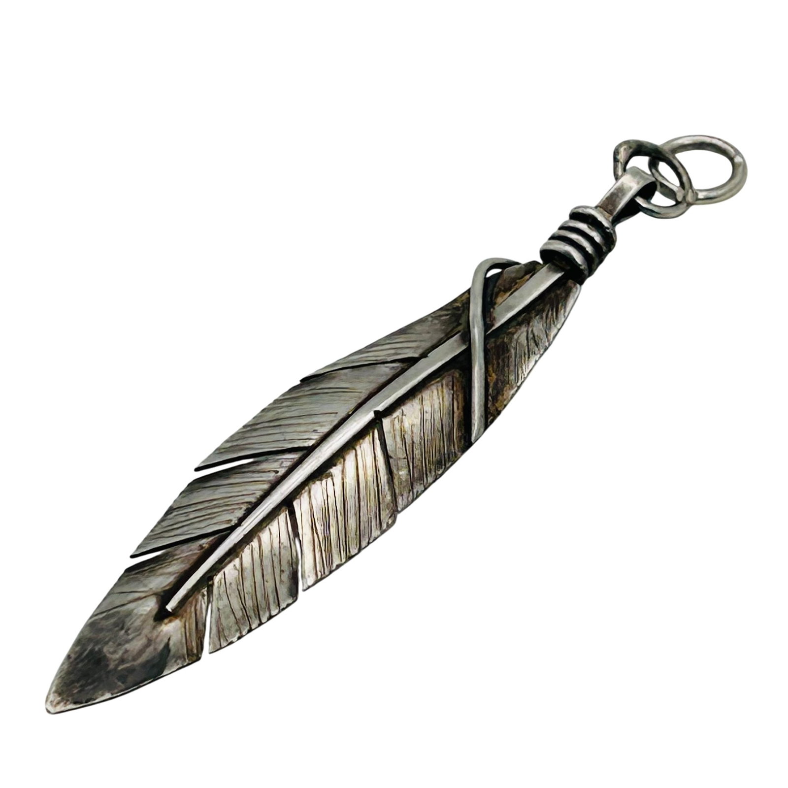 Sadie Sam Navajo Sterling Feather Pendant (1 of 5)