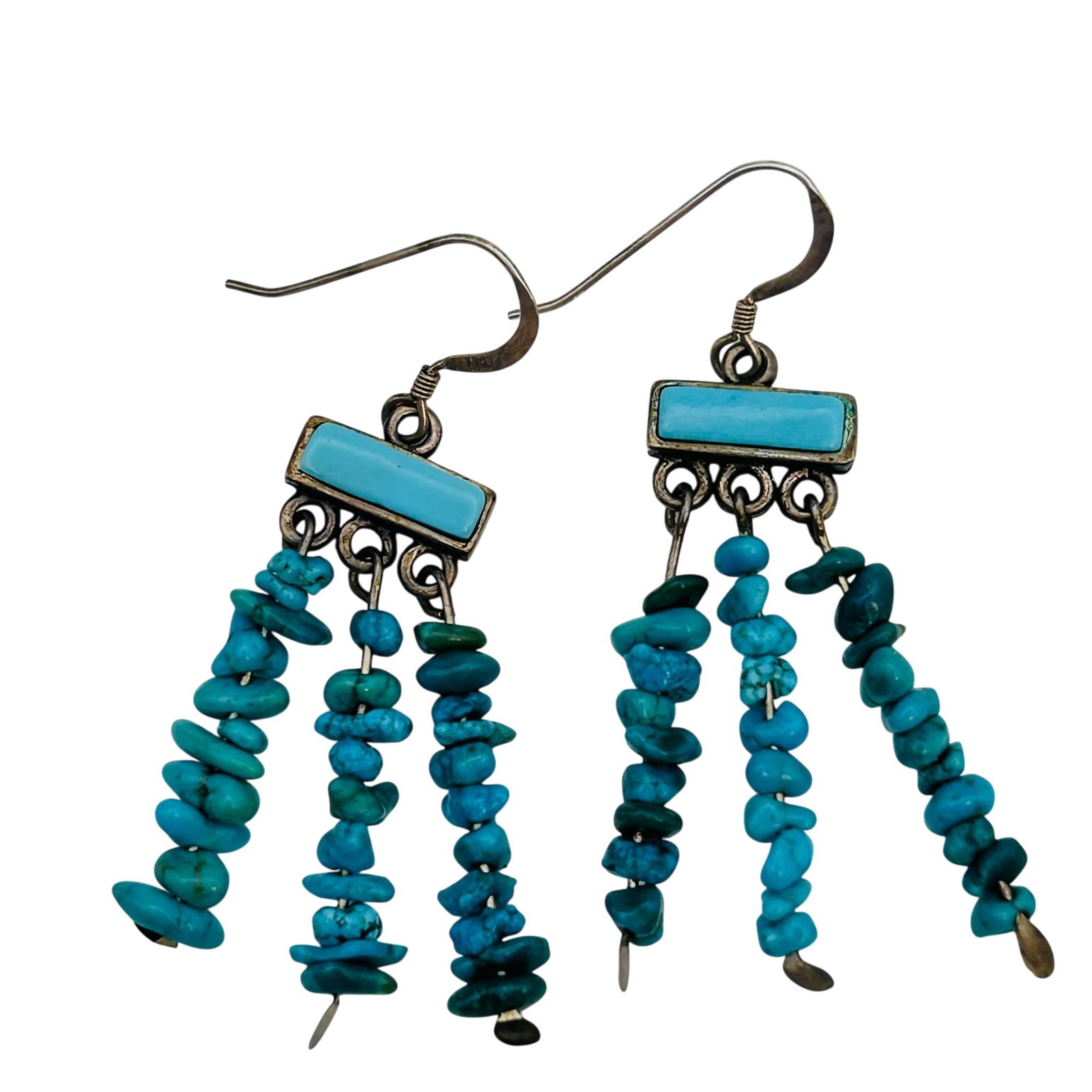 Signed Sterling Turquoise Dangle Earrings (1 of 5)