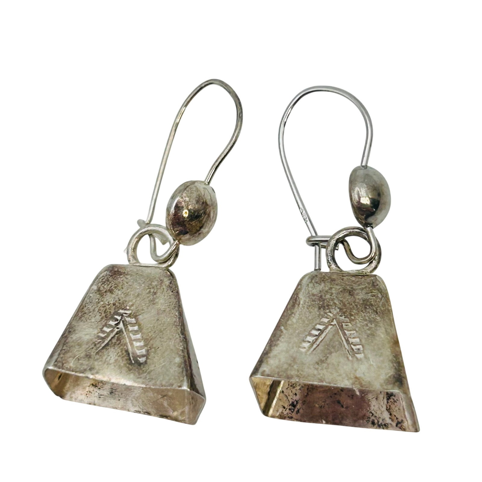 Southwest Sterling TeePee Bell Earrings (1 of 6)