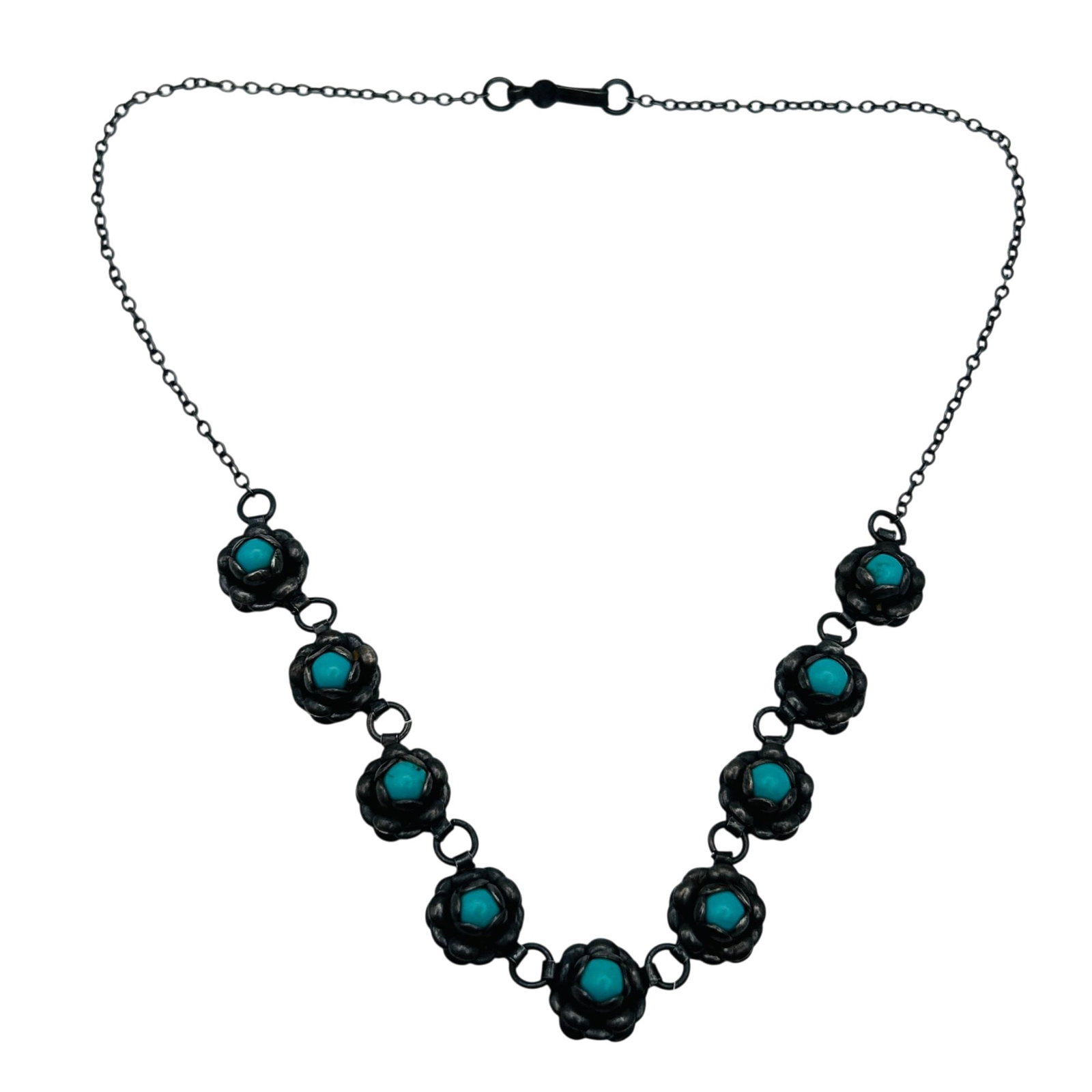 Vintage Southwest Sterling Turquoise Necklace (1 of 8)