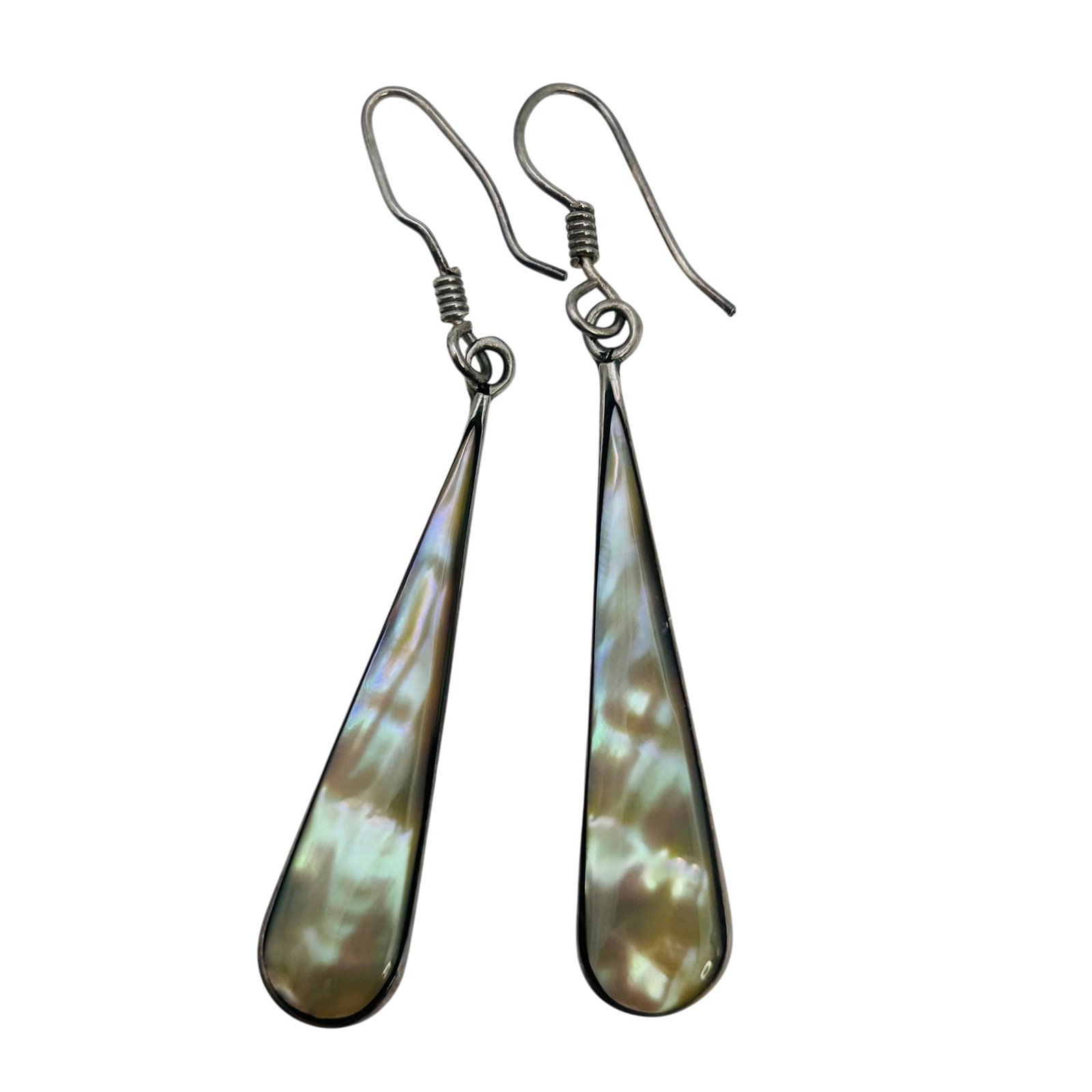 Mexico Sterling Abalone Teardrop Earrings (1 of 5)